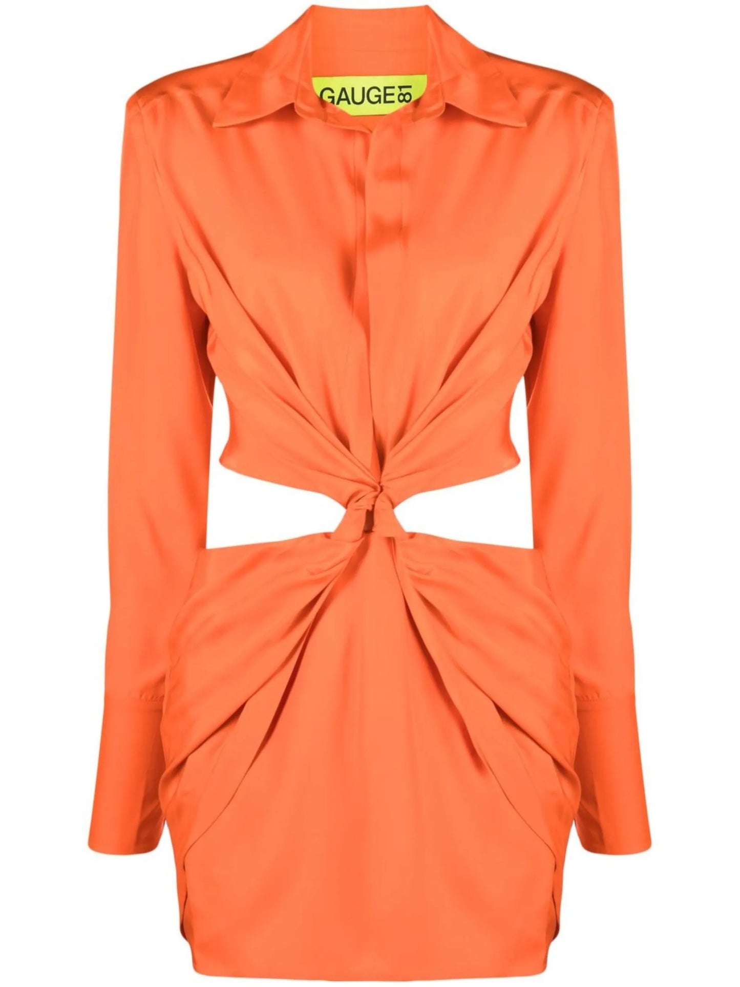 twist-detail cut-out shirt dress