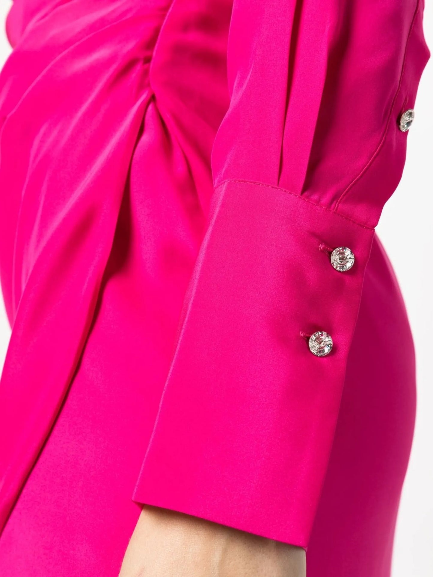 gathered detail silk shirt dress