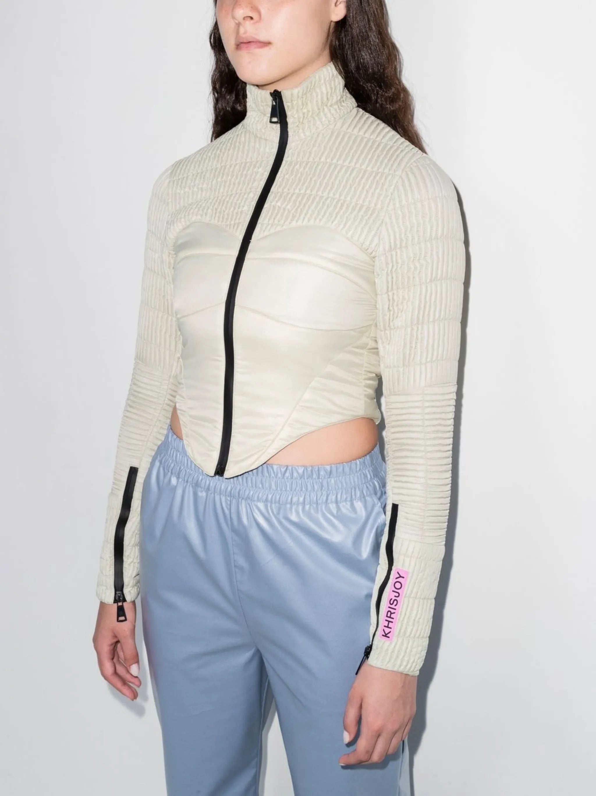 logo-patch zip-fastening jacket