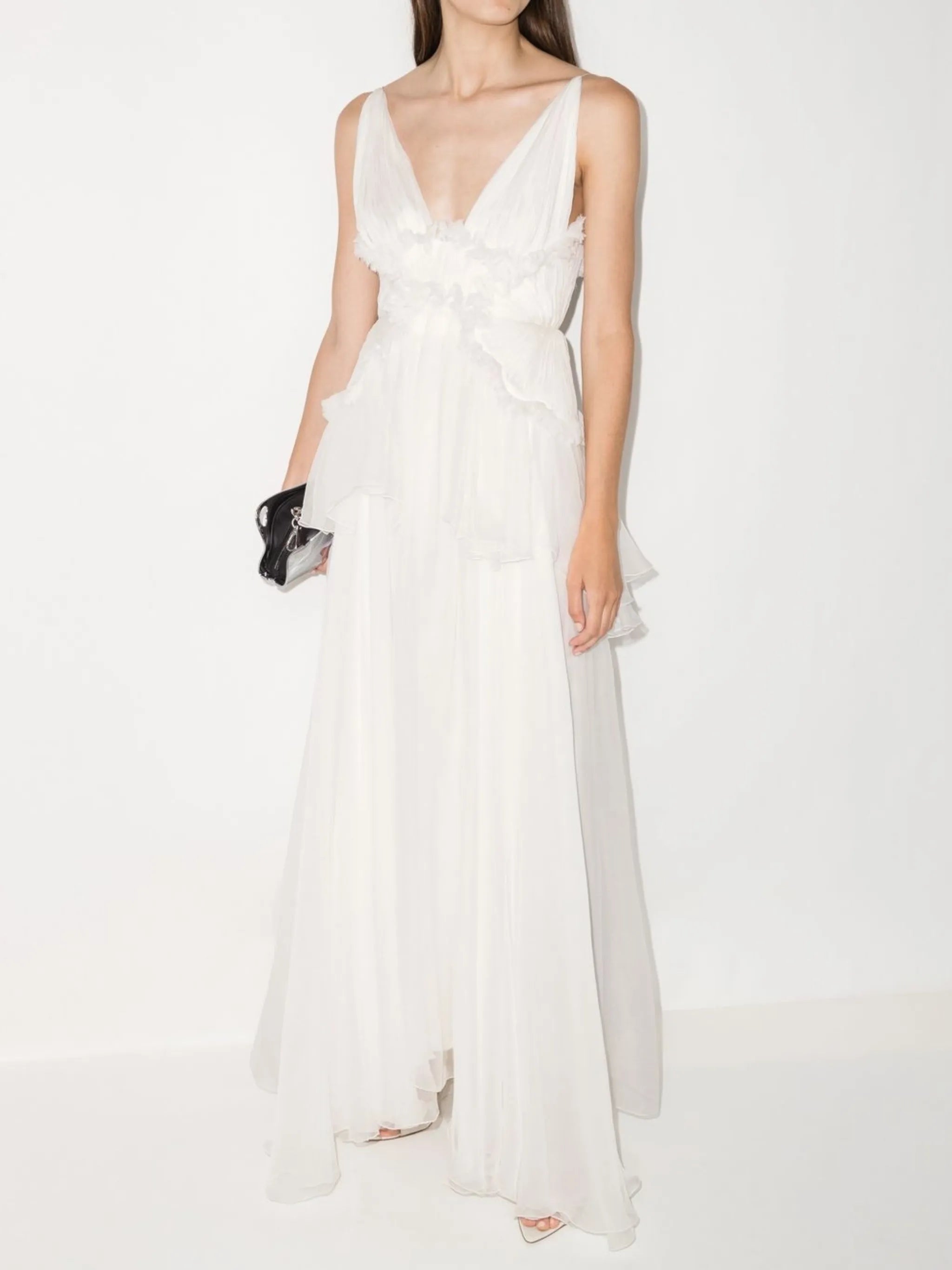 Lana V-neck ruffled maxi dress