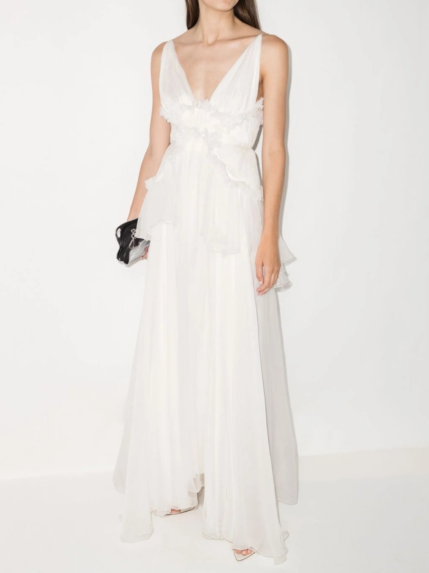 Lana V-neck ruffled maxi dress