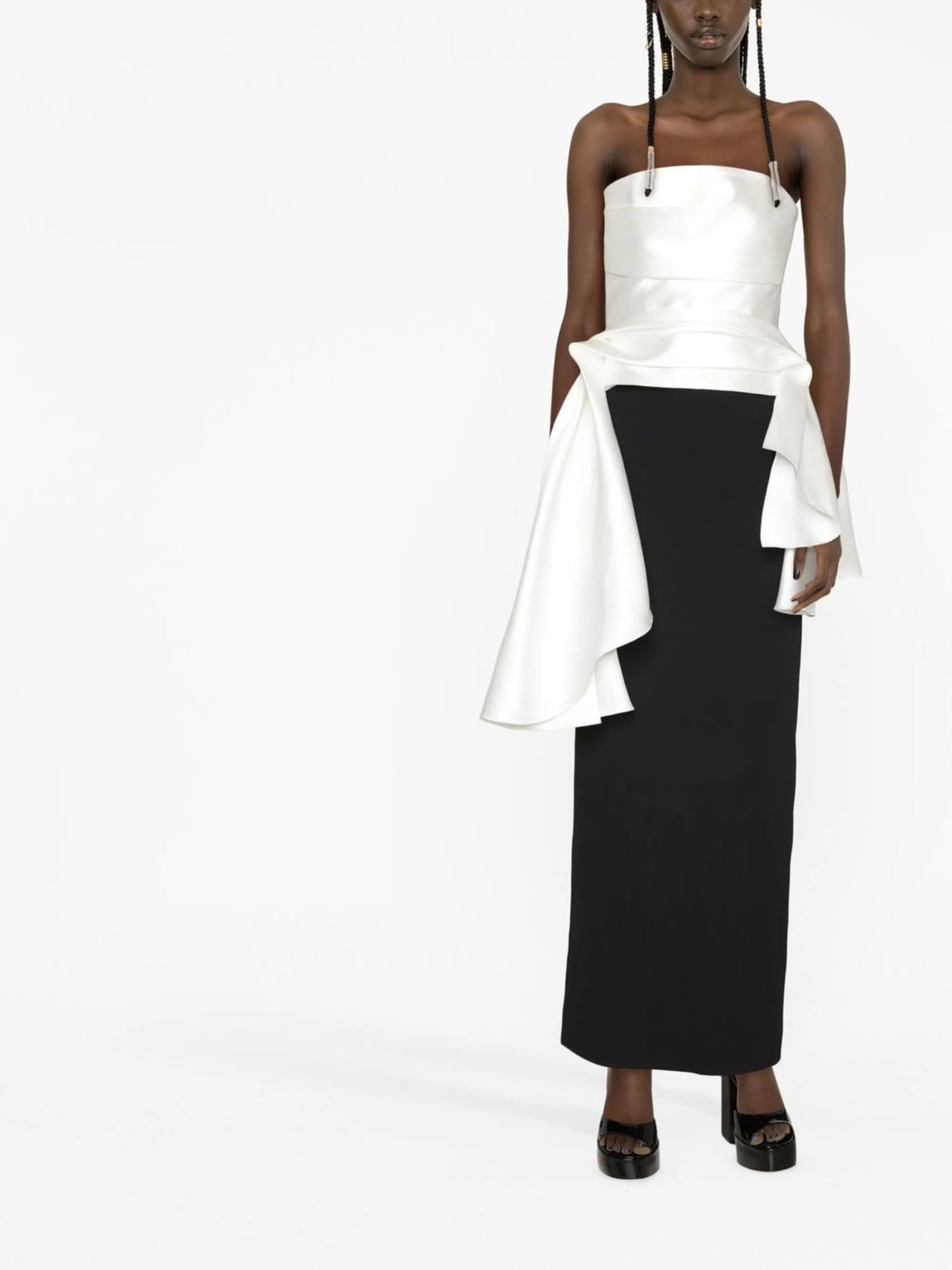 The Darra strapless draped gown