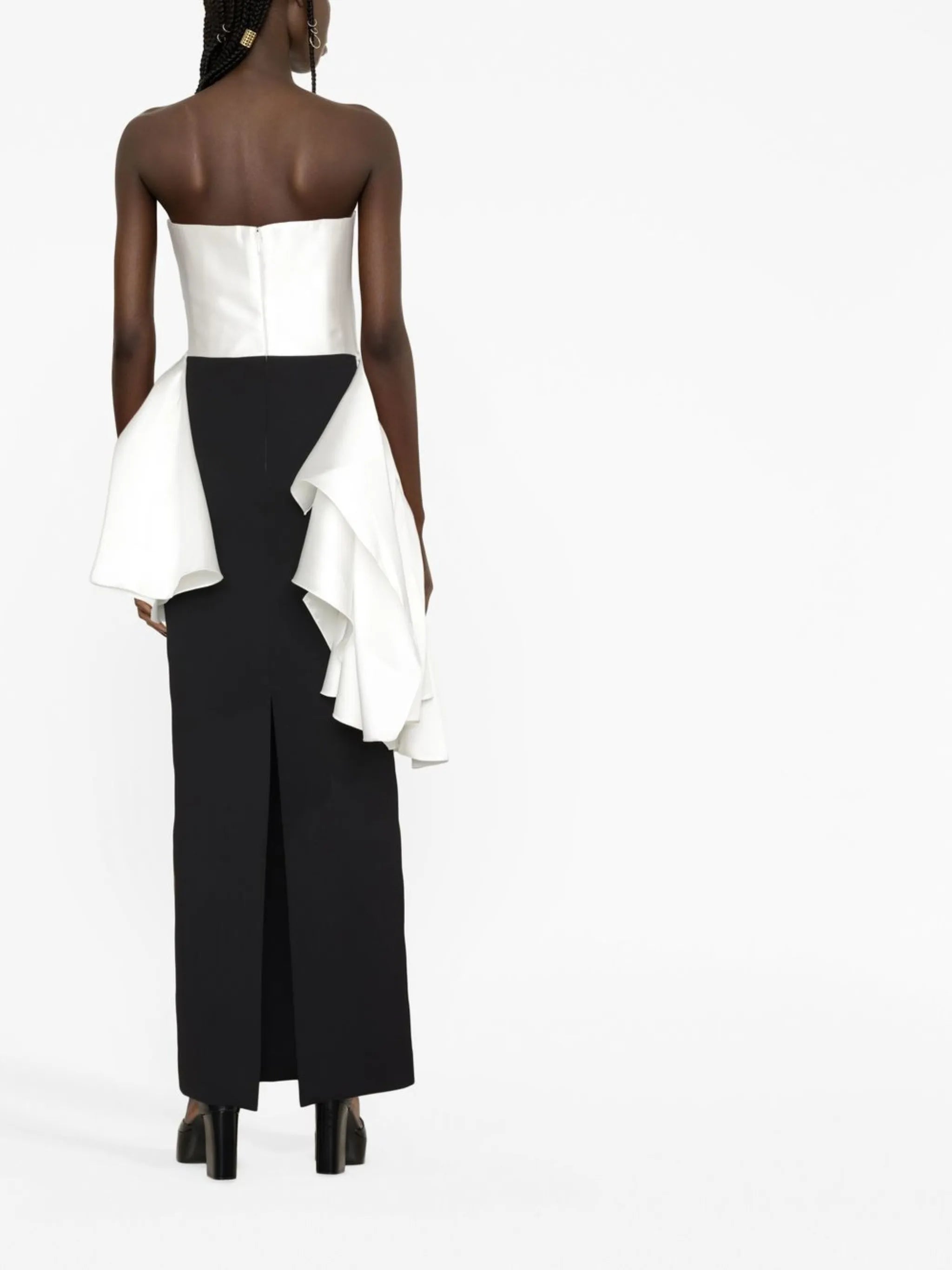 The Darra strapless draped gown