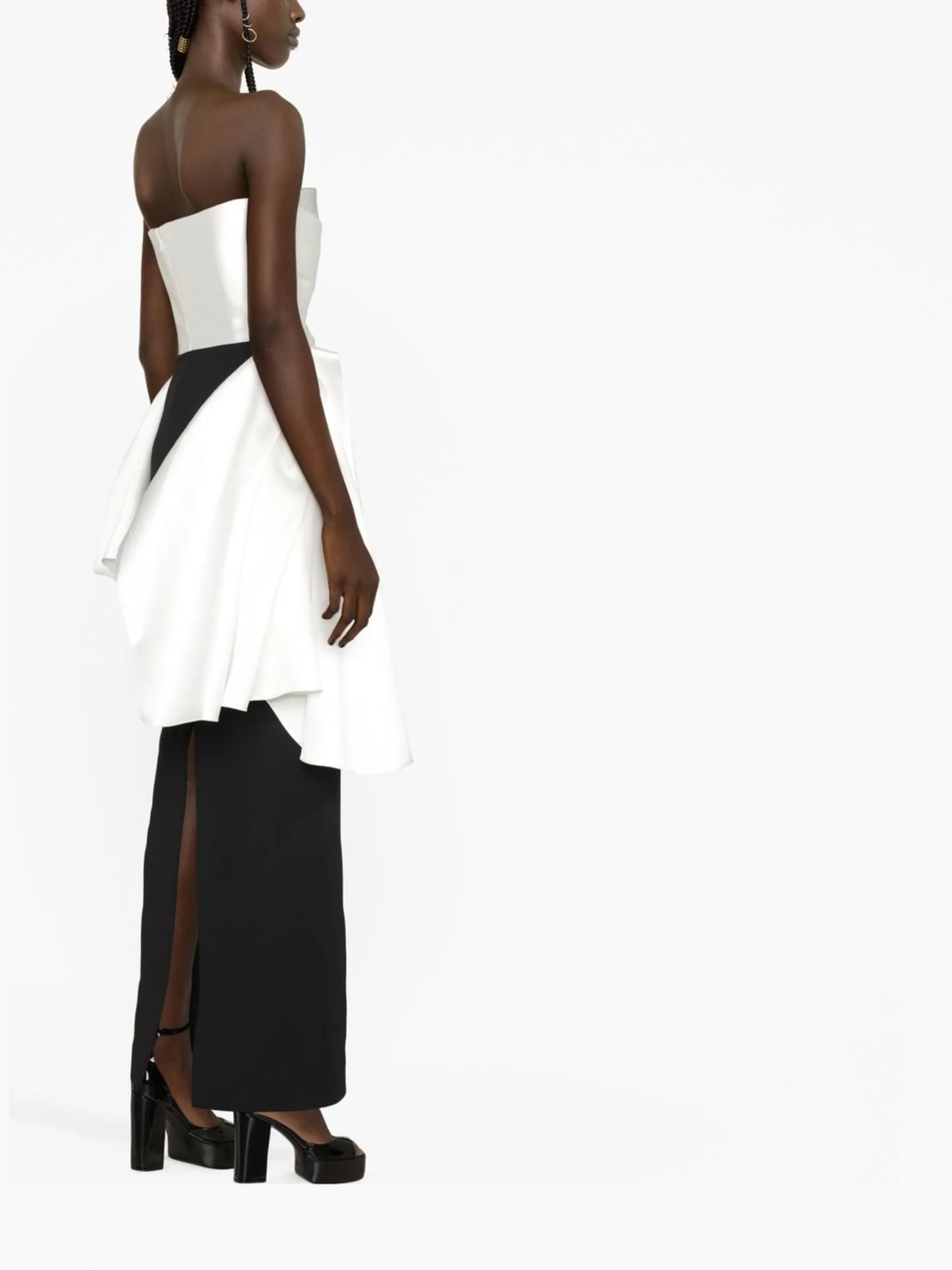 The Darra strapless draped gown
