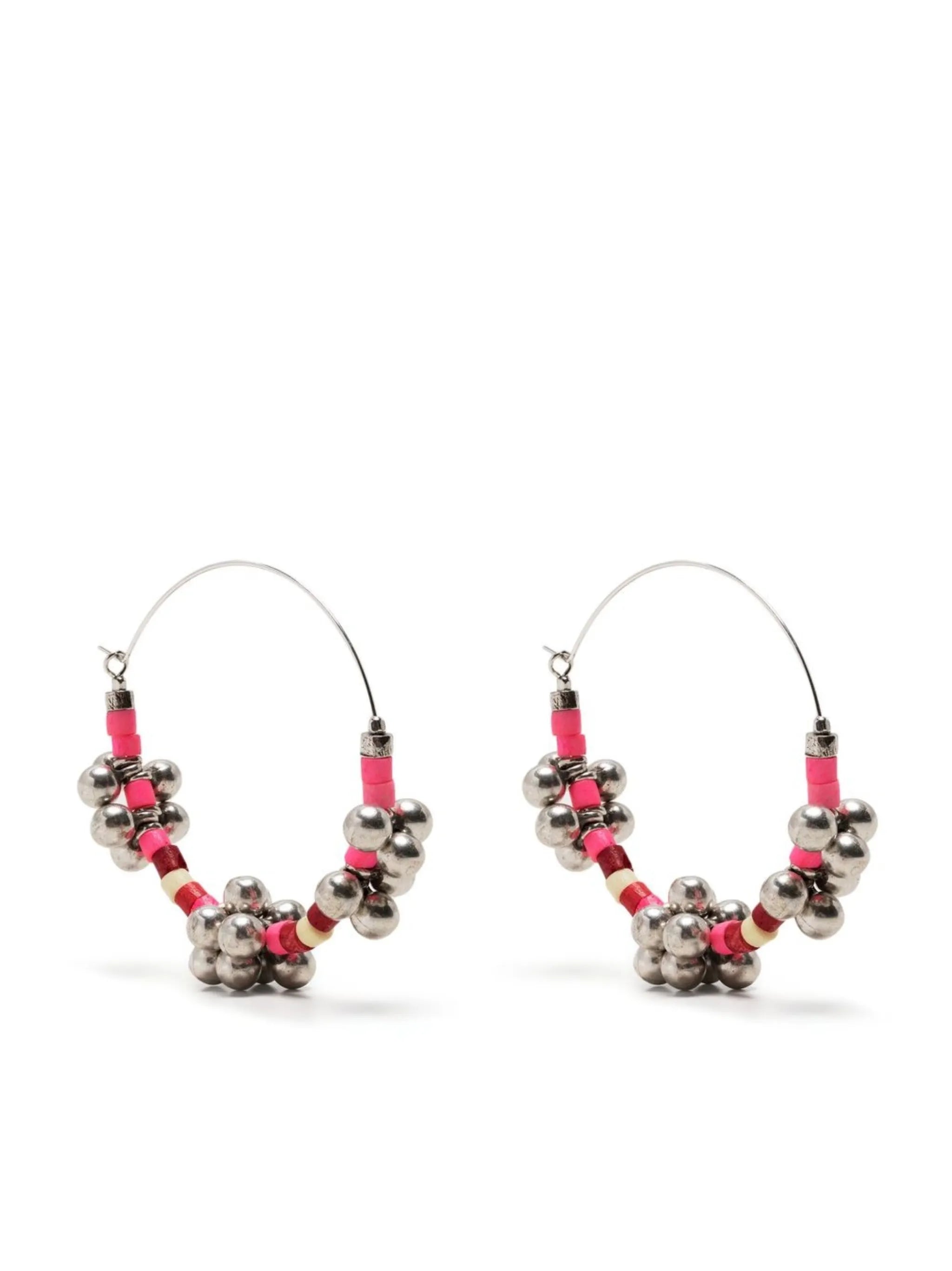 Cluster statement hoop earrings