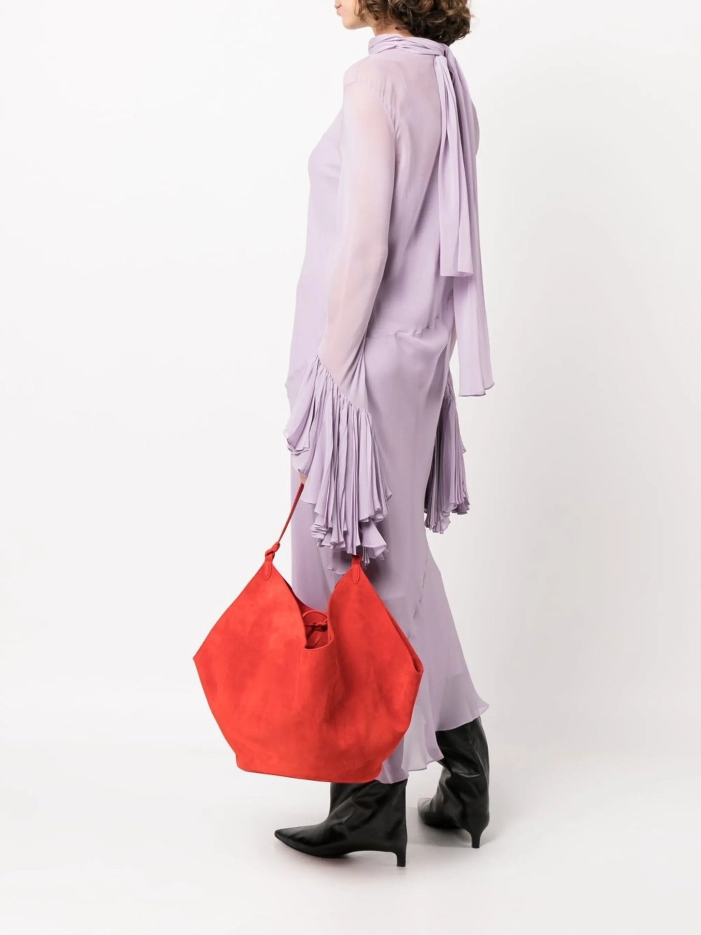 medium Lotus suede tote bag