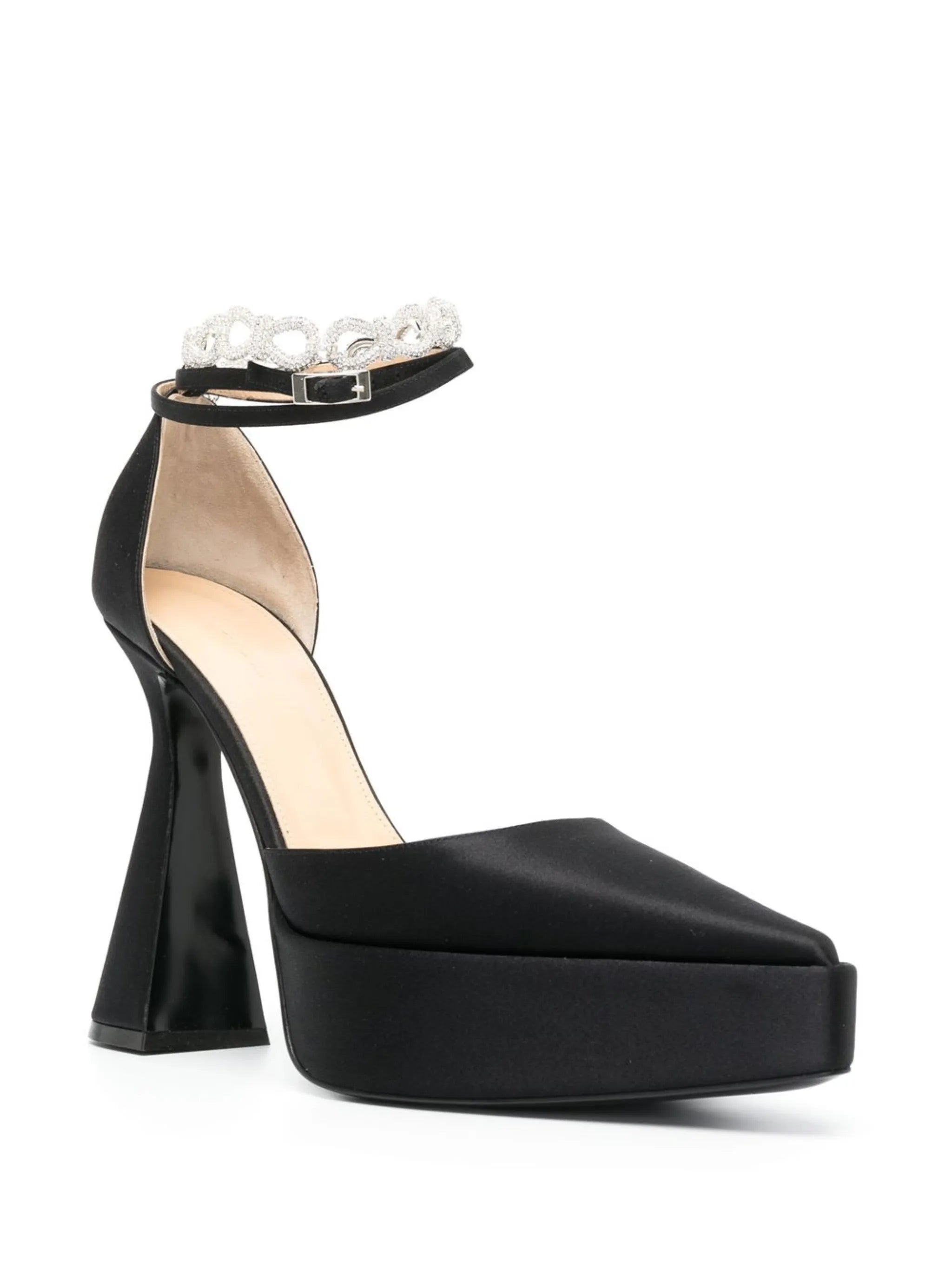 140mm crystal-embellished platform pumps