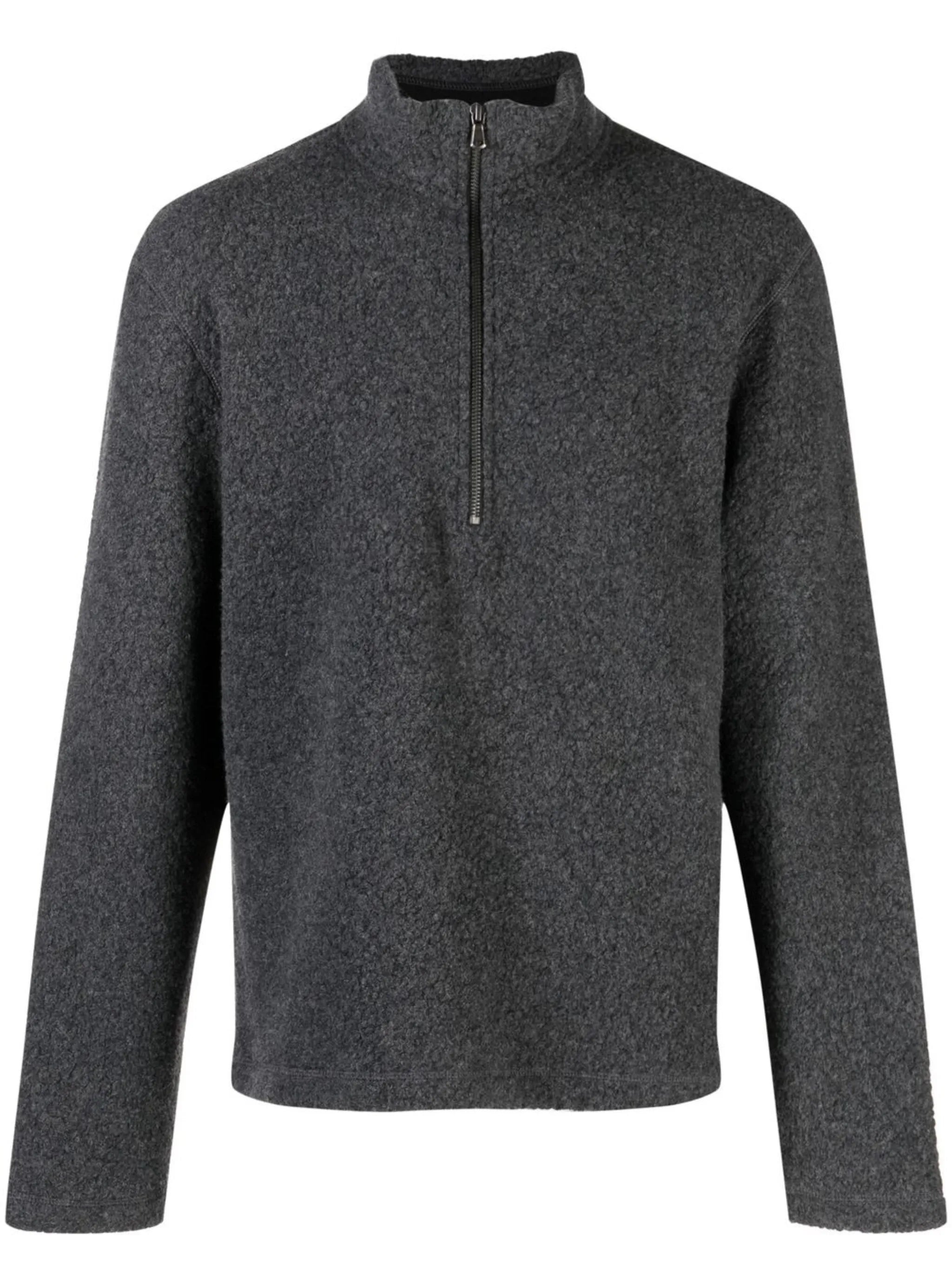 half-zip front fleece sweatshirt