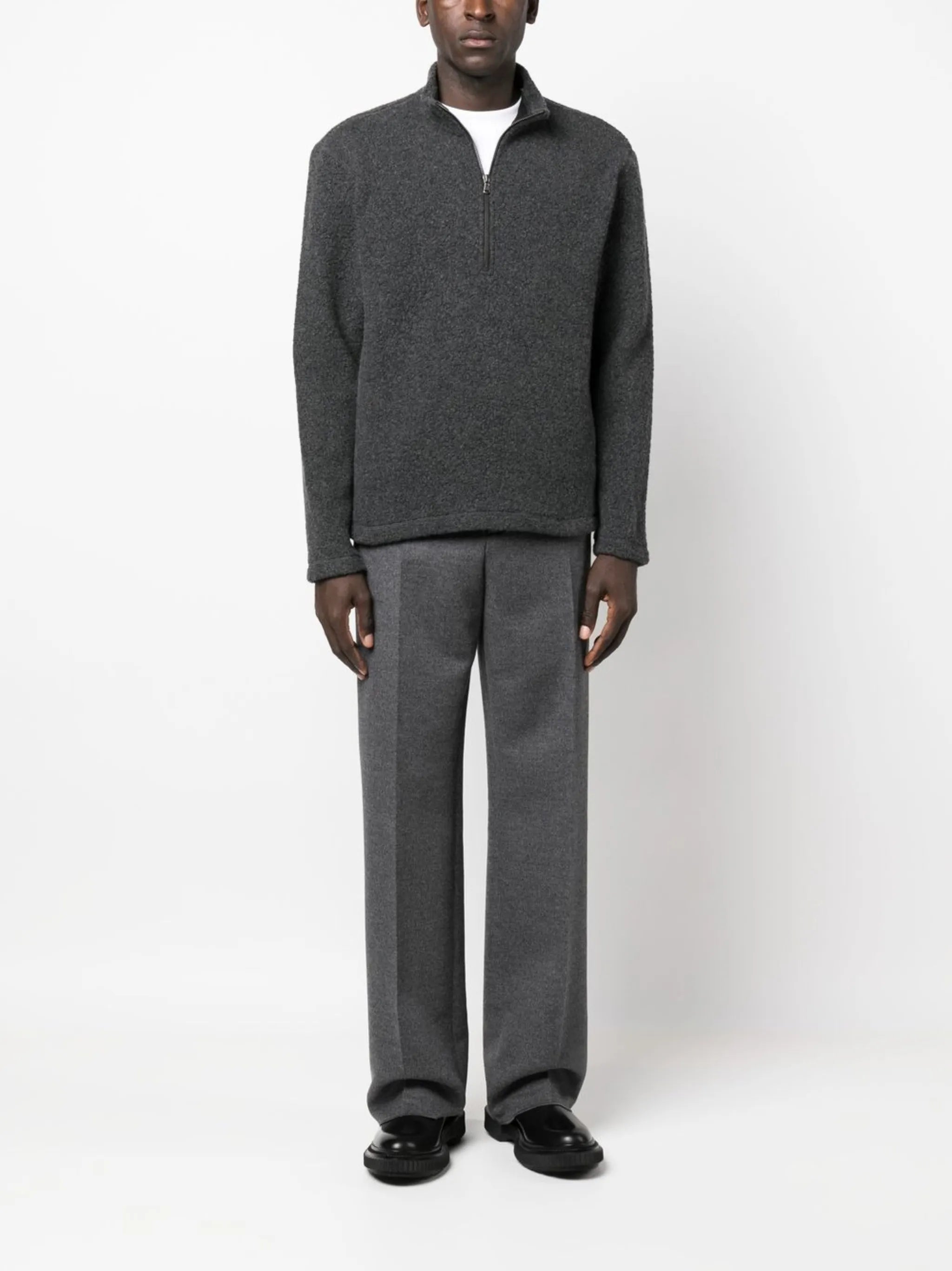 half-zip front fleece sweatshirt