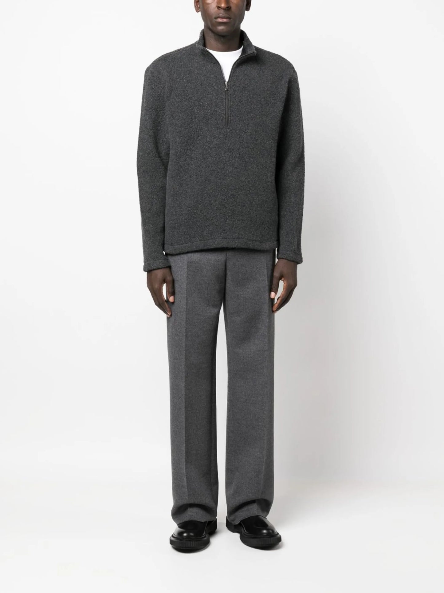 half-zip front fleece sweatshirt