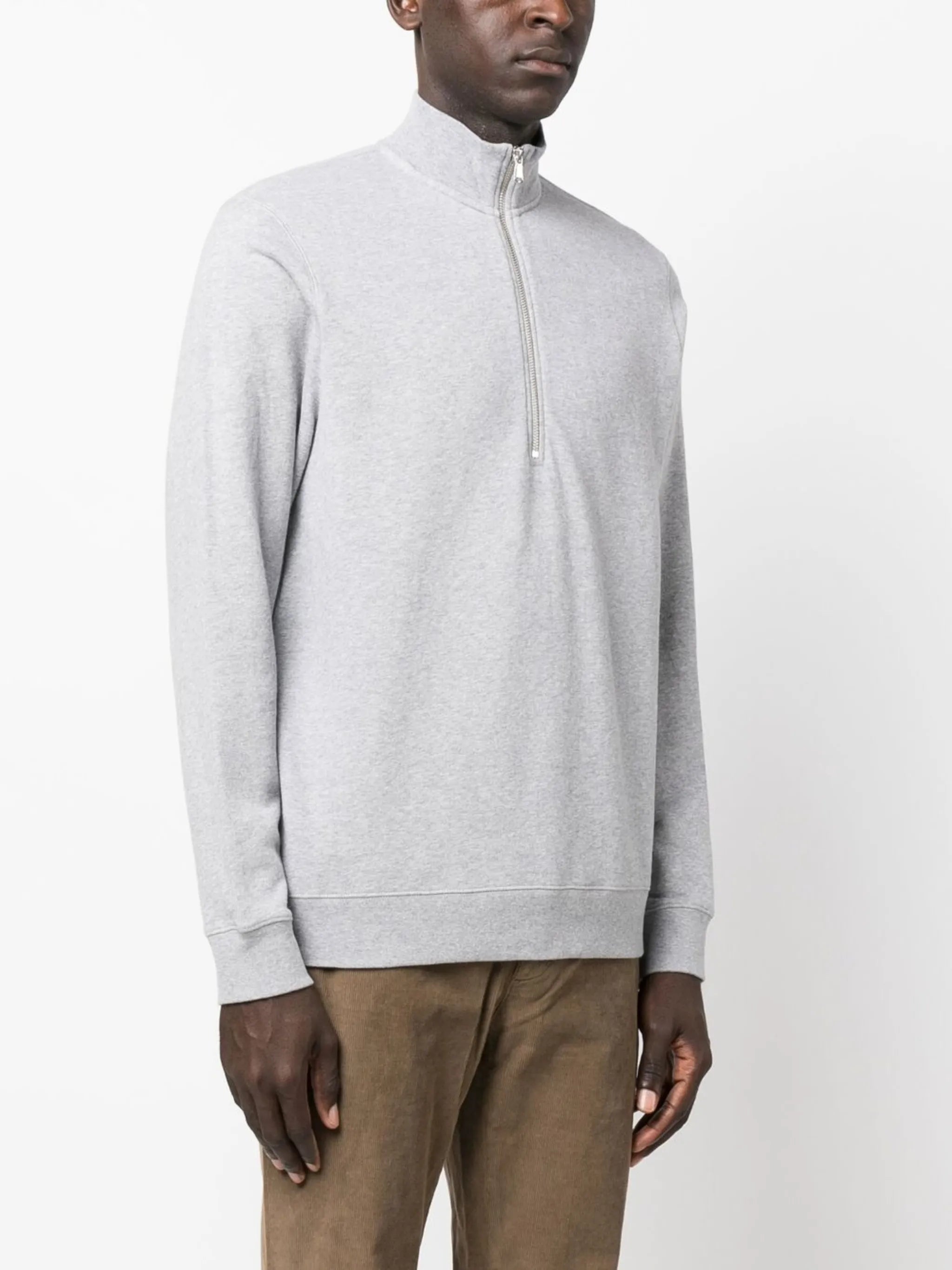 half-zip front sweatshirt