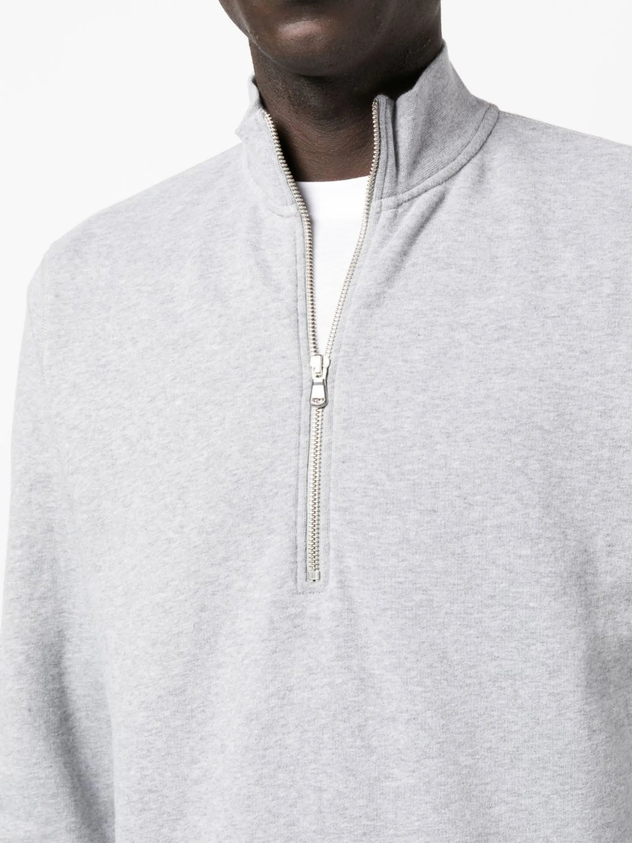 half-zip front sweatshirt