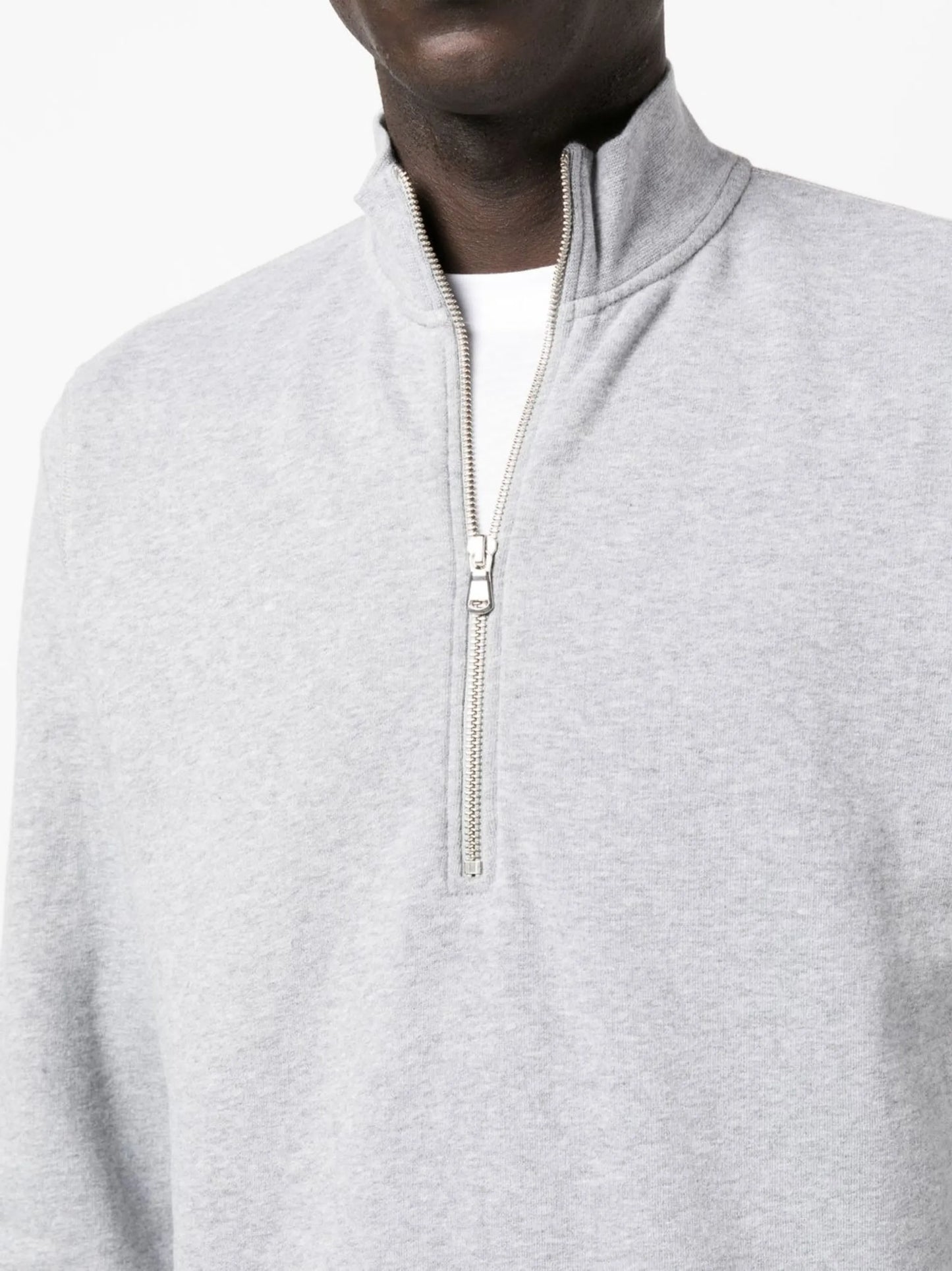 half-zip front sweatshirt