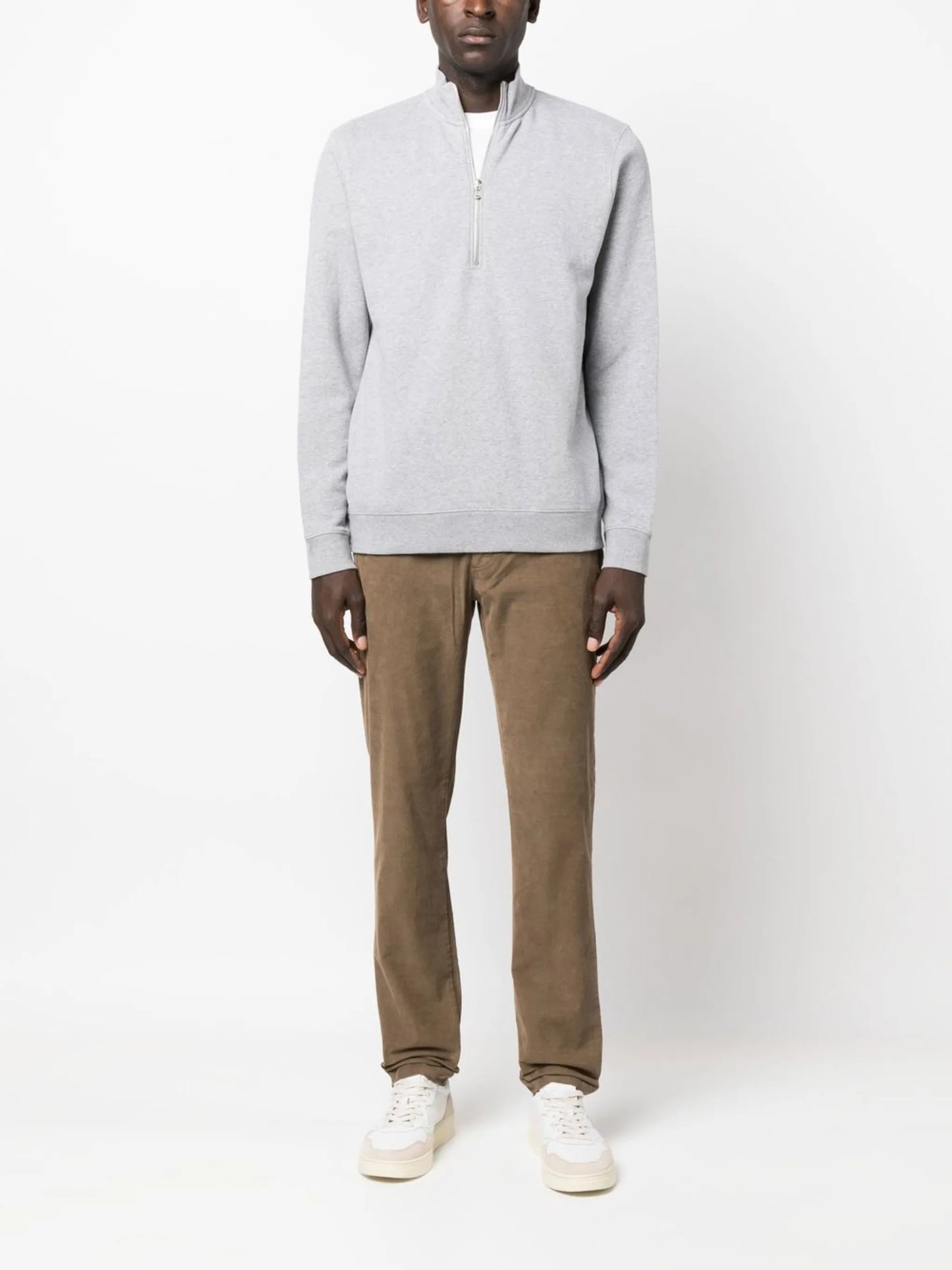 half-zip front sweatshirt