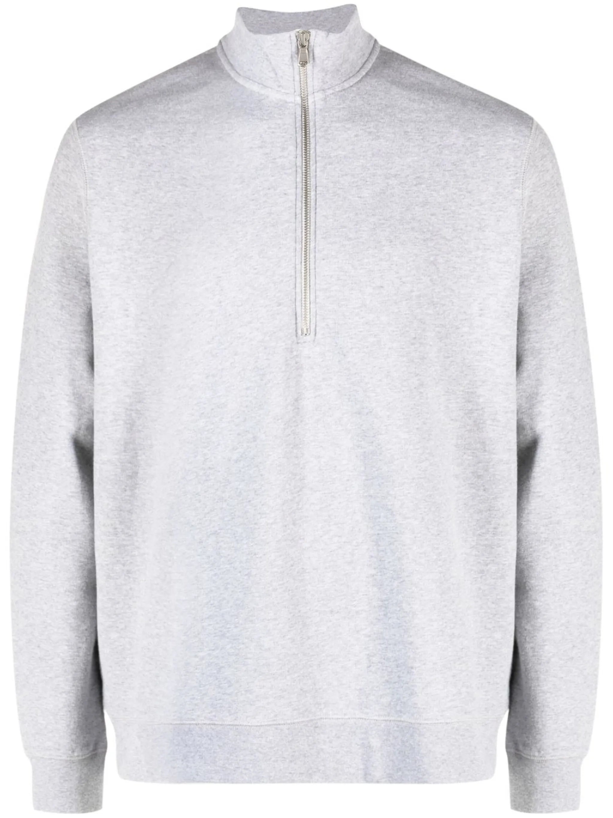 half-zip front sweatshirt