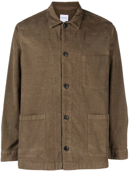 button-up corduroy shirt jacket