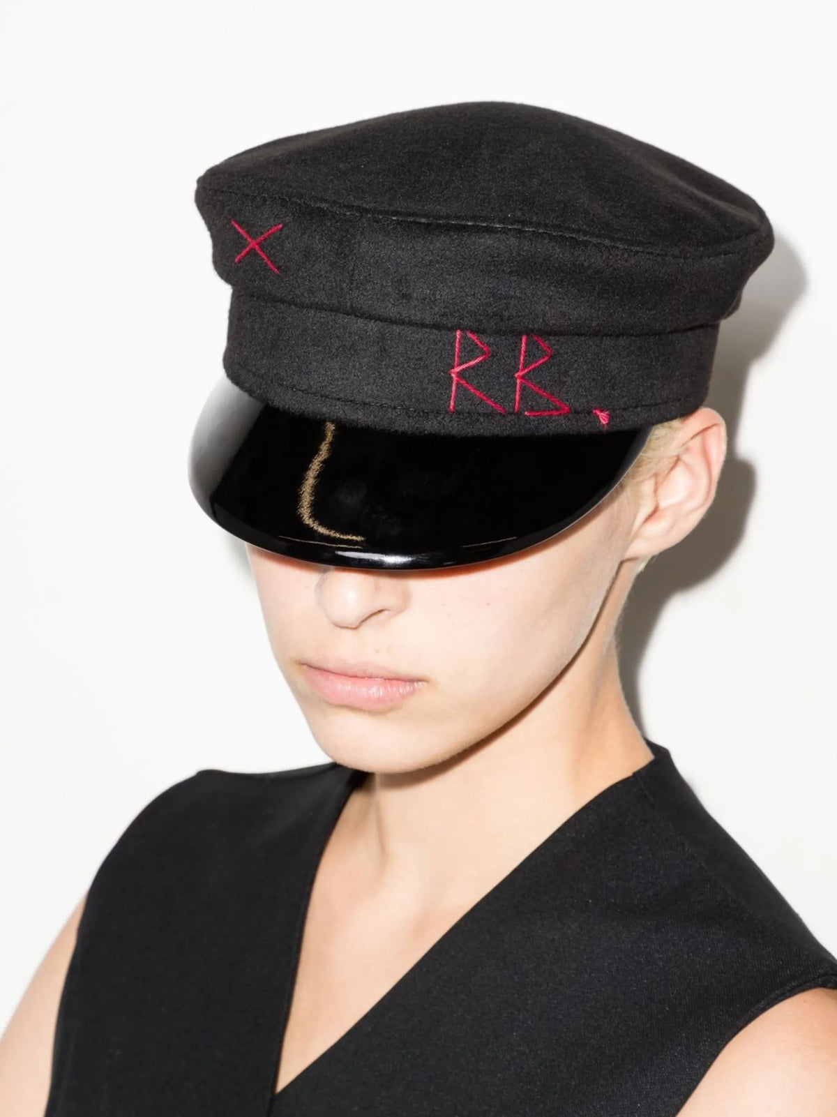 black wool Baker Boy cap