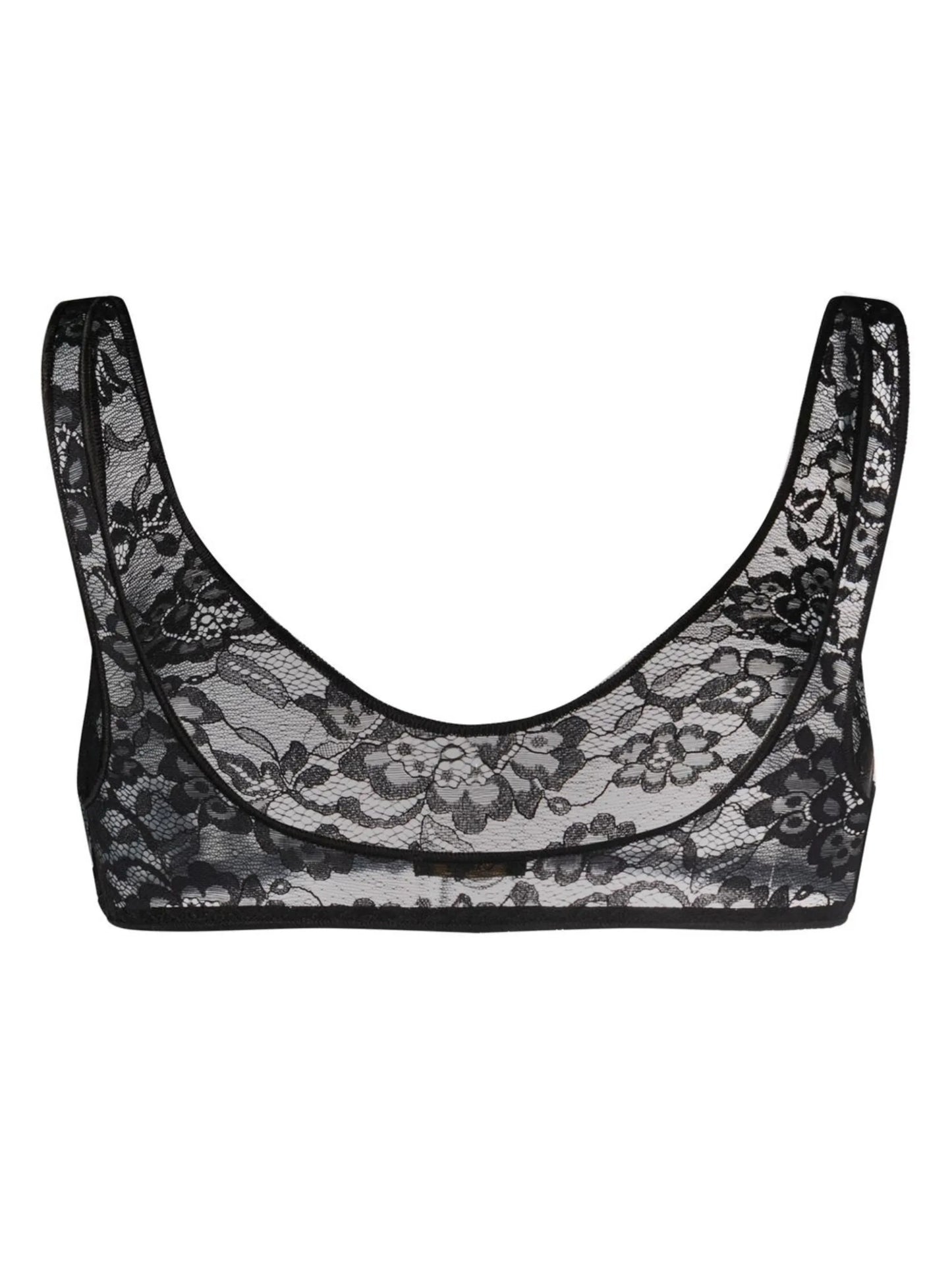 floral-lace scoop sports bra