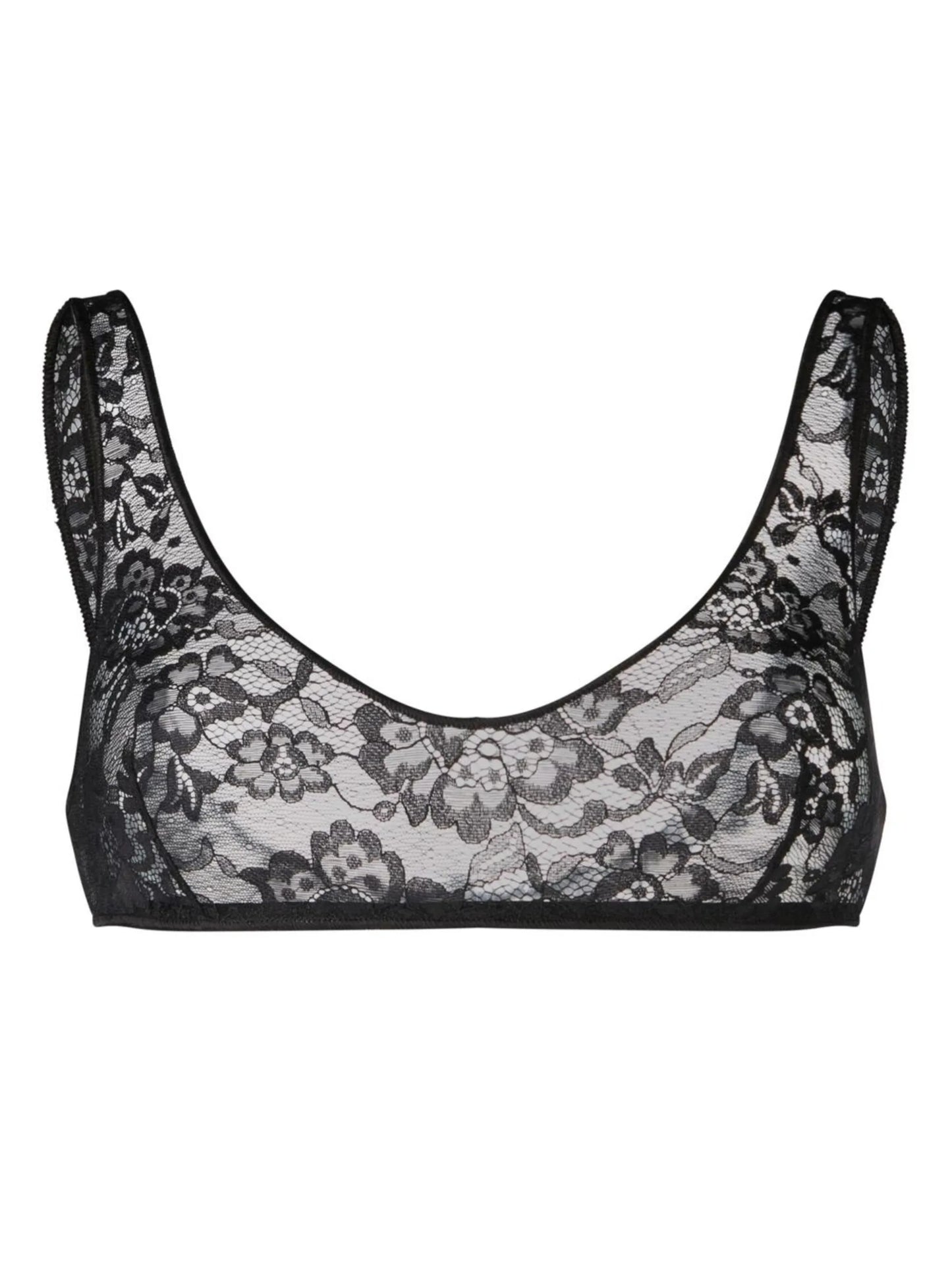 floral-lace scoop sports bra