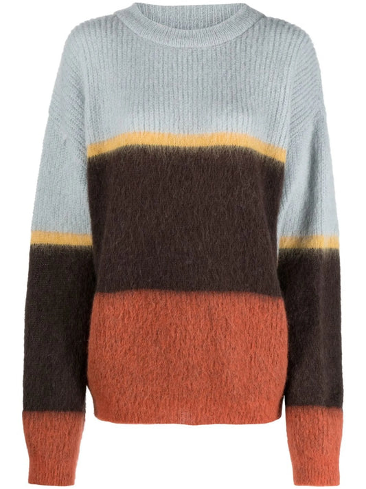colour-block knitted jumper