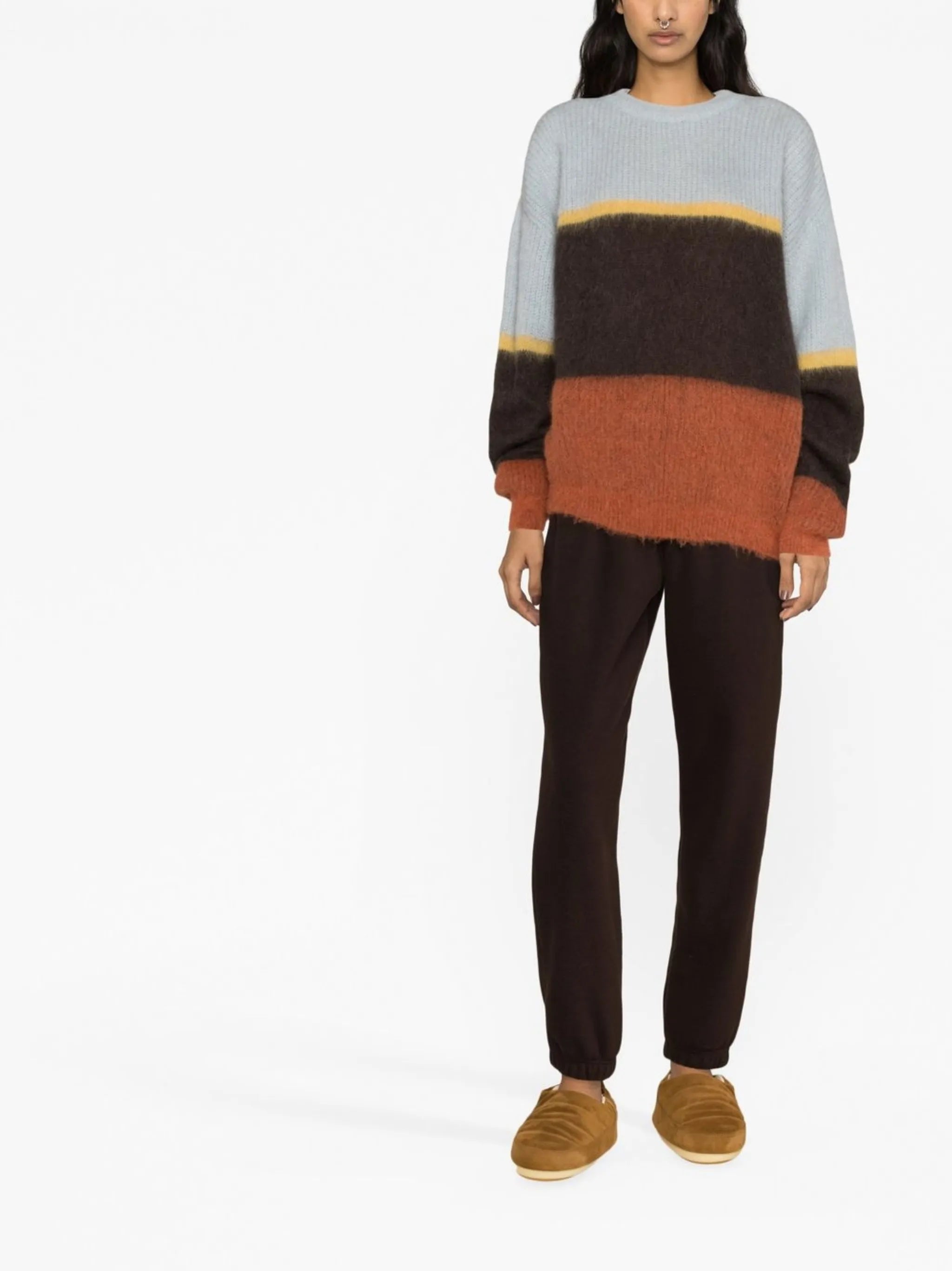 colour-block knitted jumper