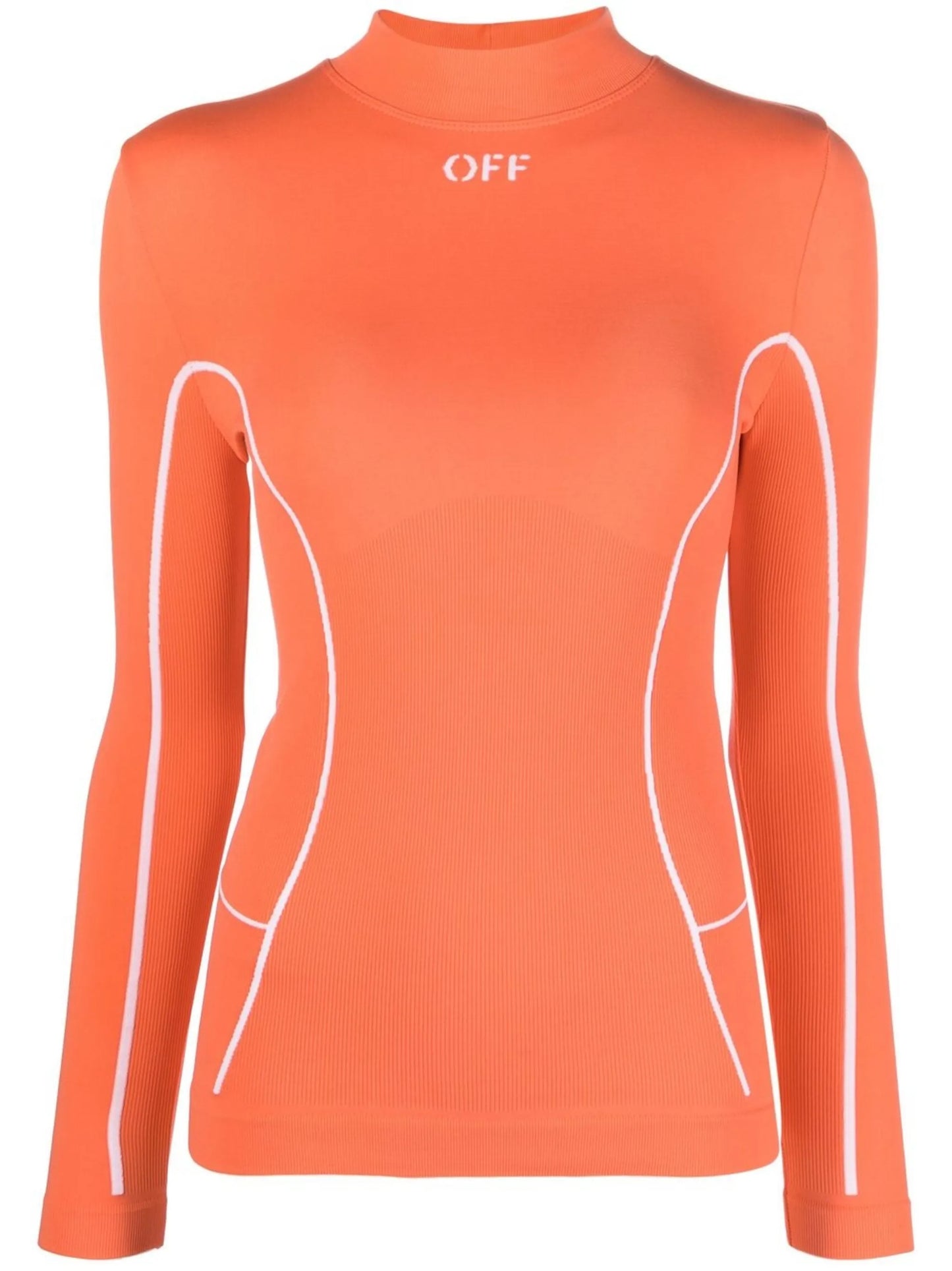 seamless logo-stamp long-sleeve performance T-shirt