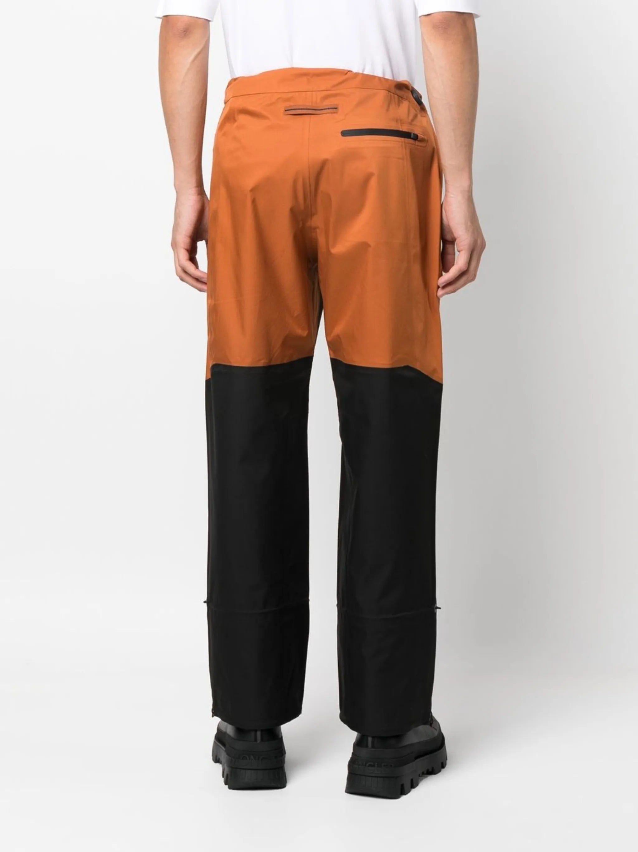 toggle-cuff straight-leg trousers