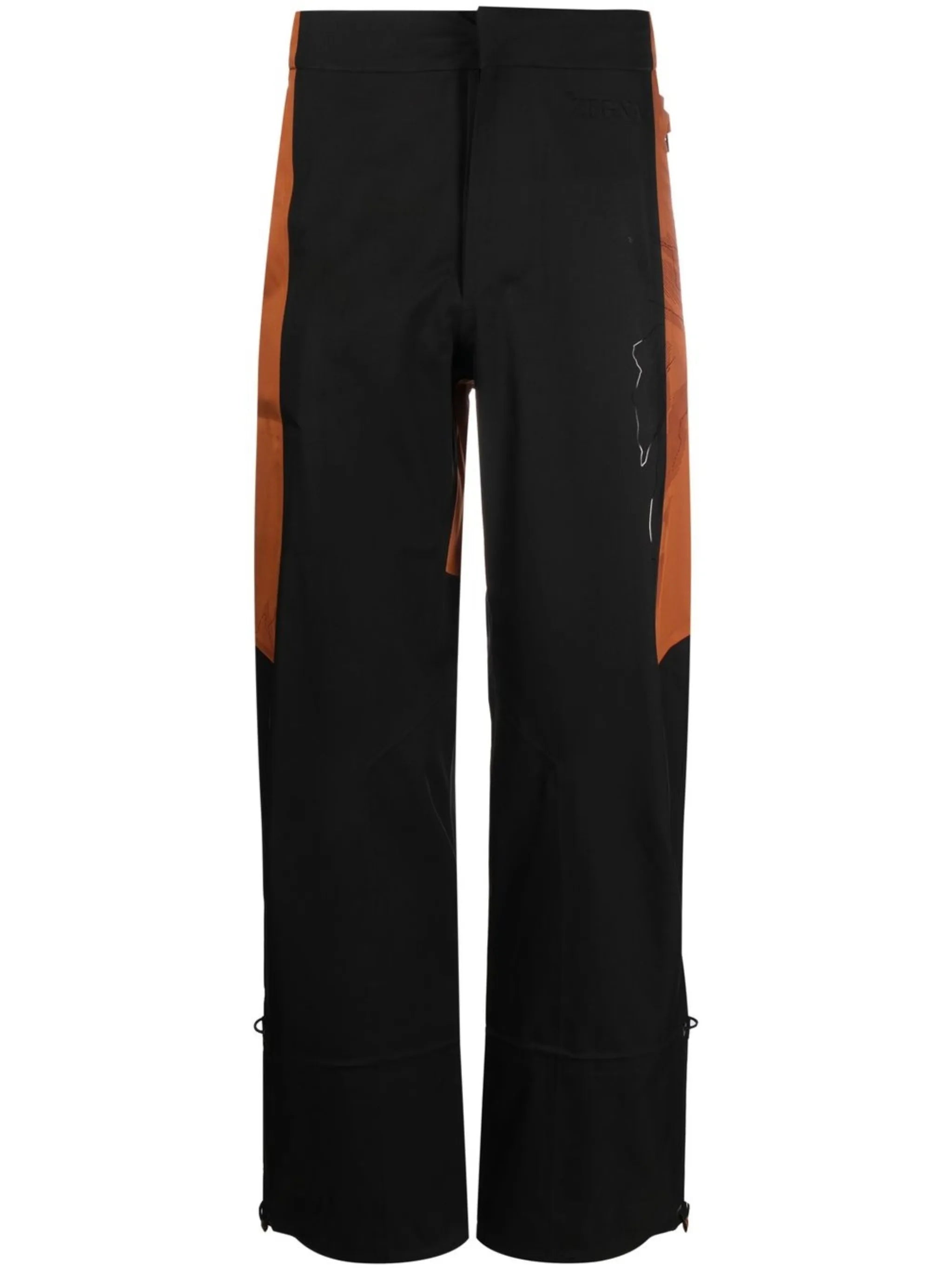 toggle-cuff straight-leg trousers