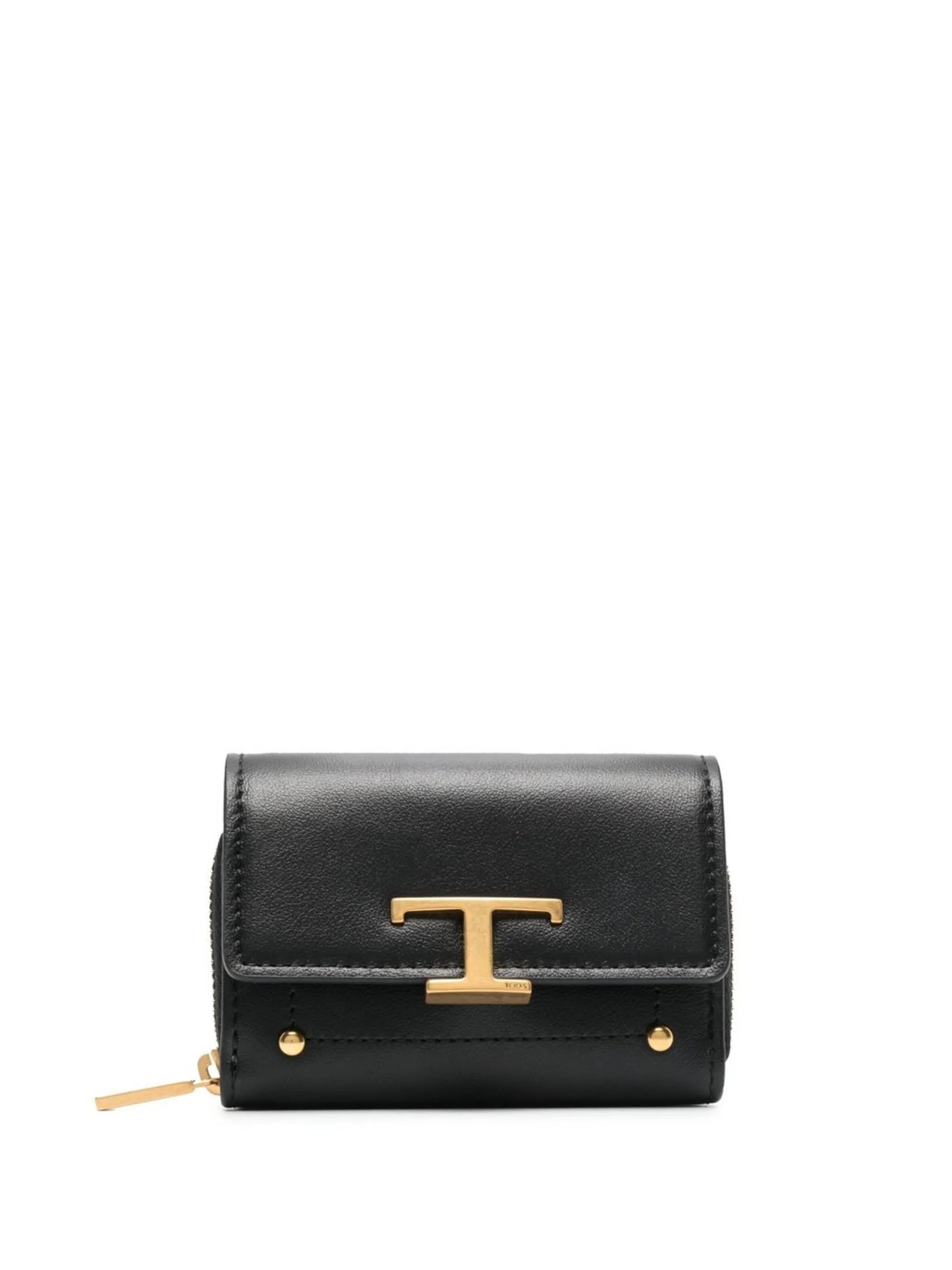 logo-plaque leather purse