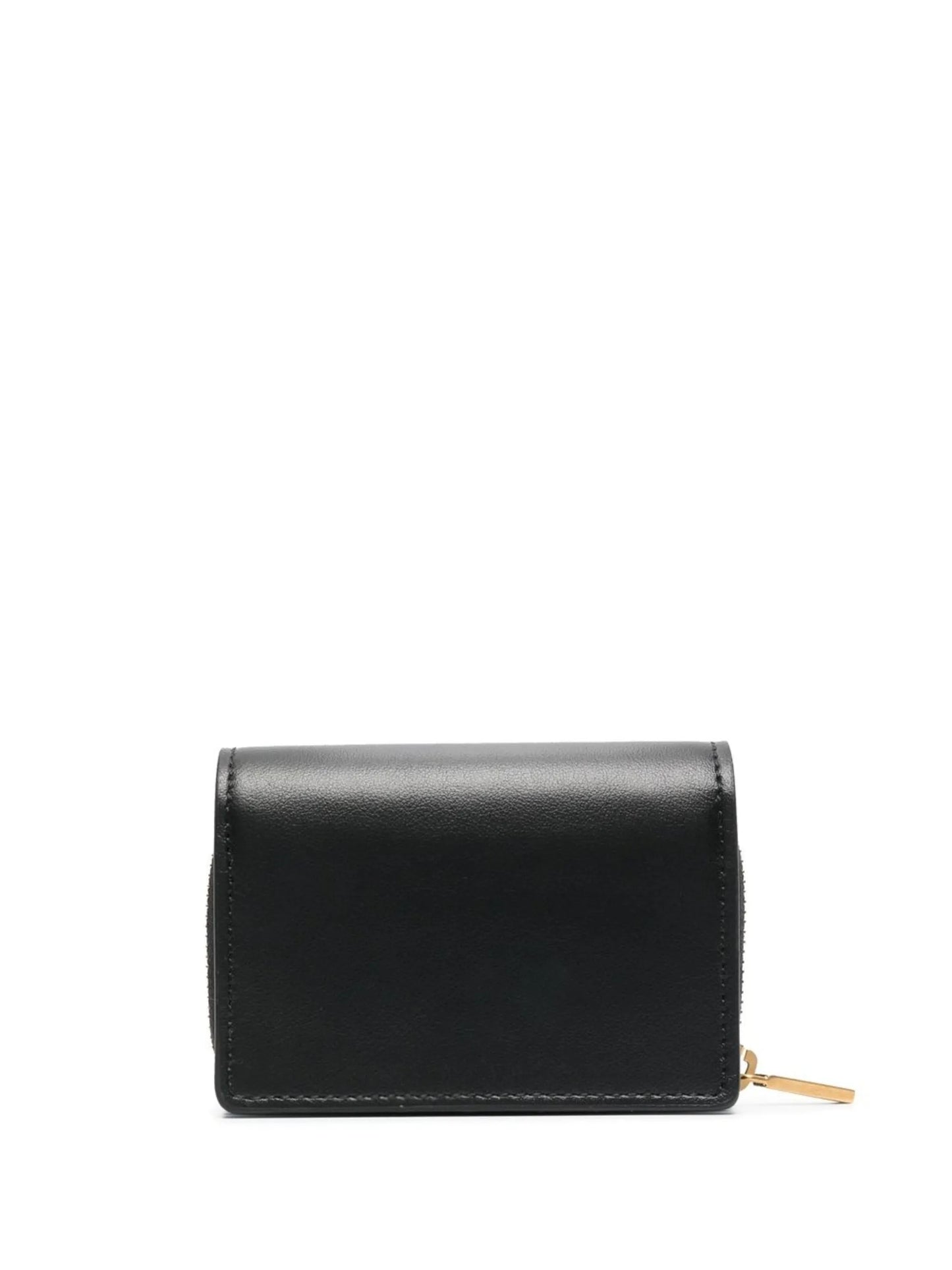 logo-plaque leather purse