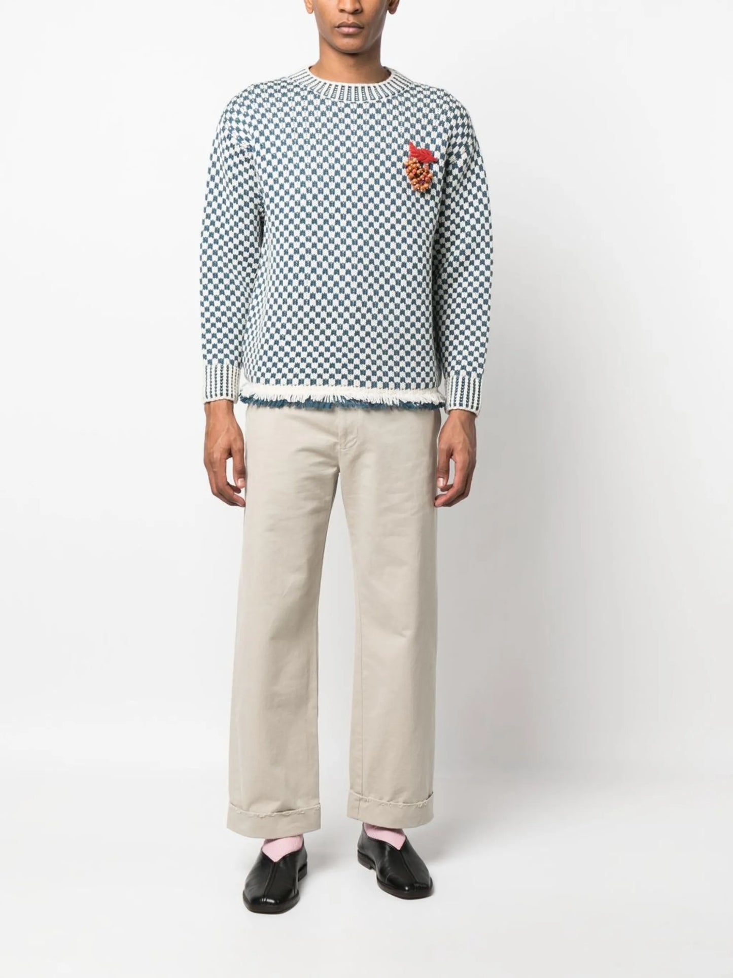 Talsi checkerboard-pattern sweater