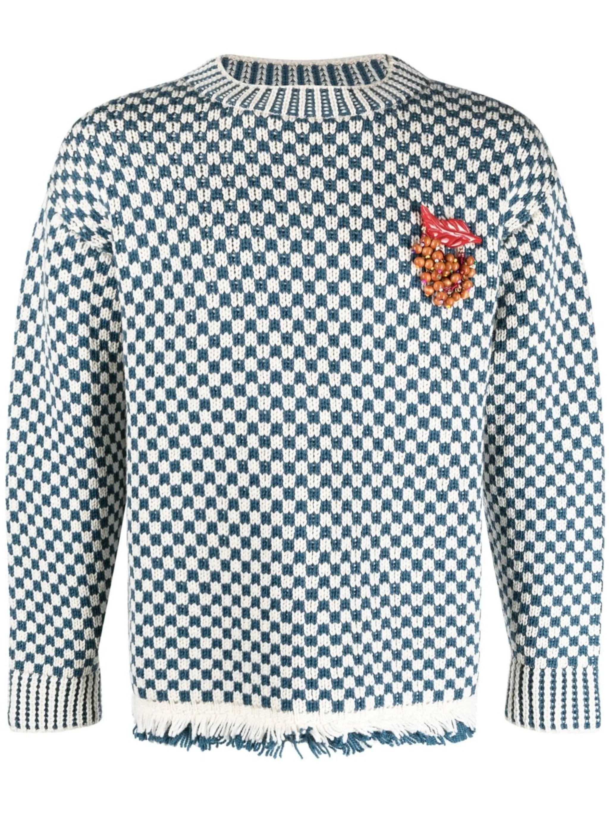 Talsi checkerboard-pattern sweater
