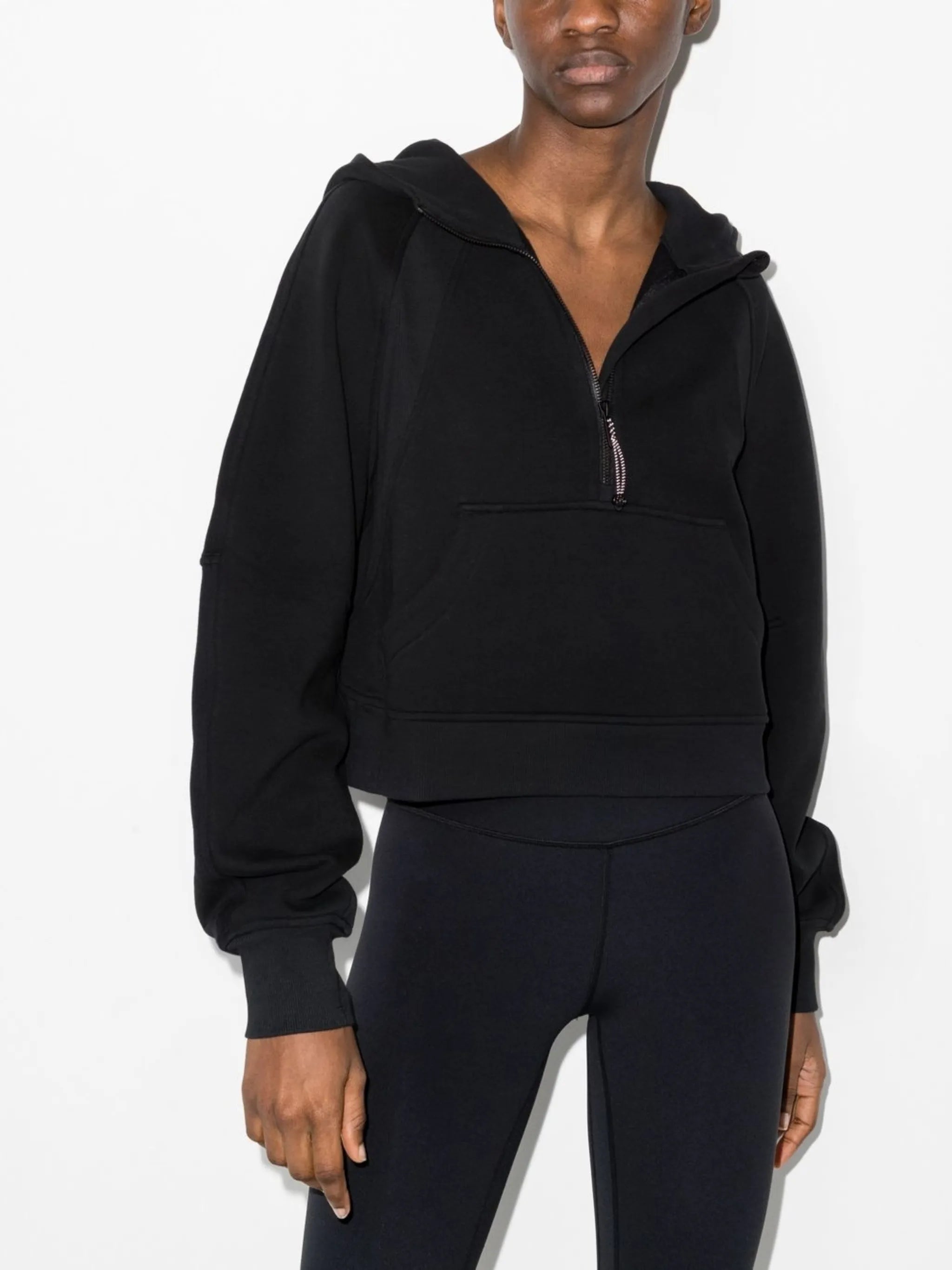 oversized cropped scuba hoodie