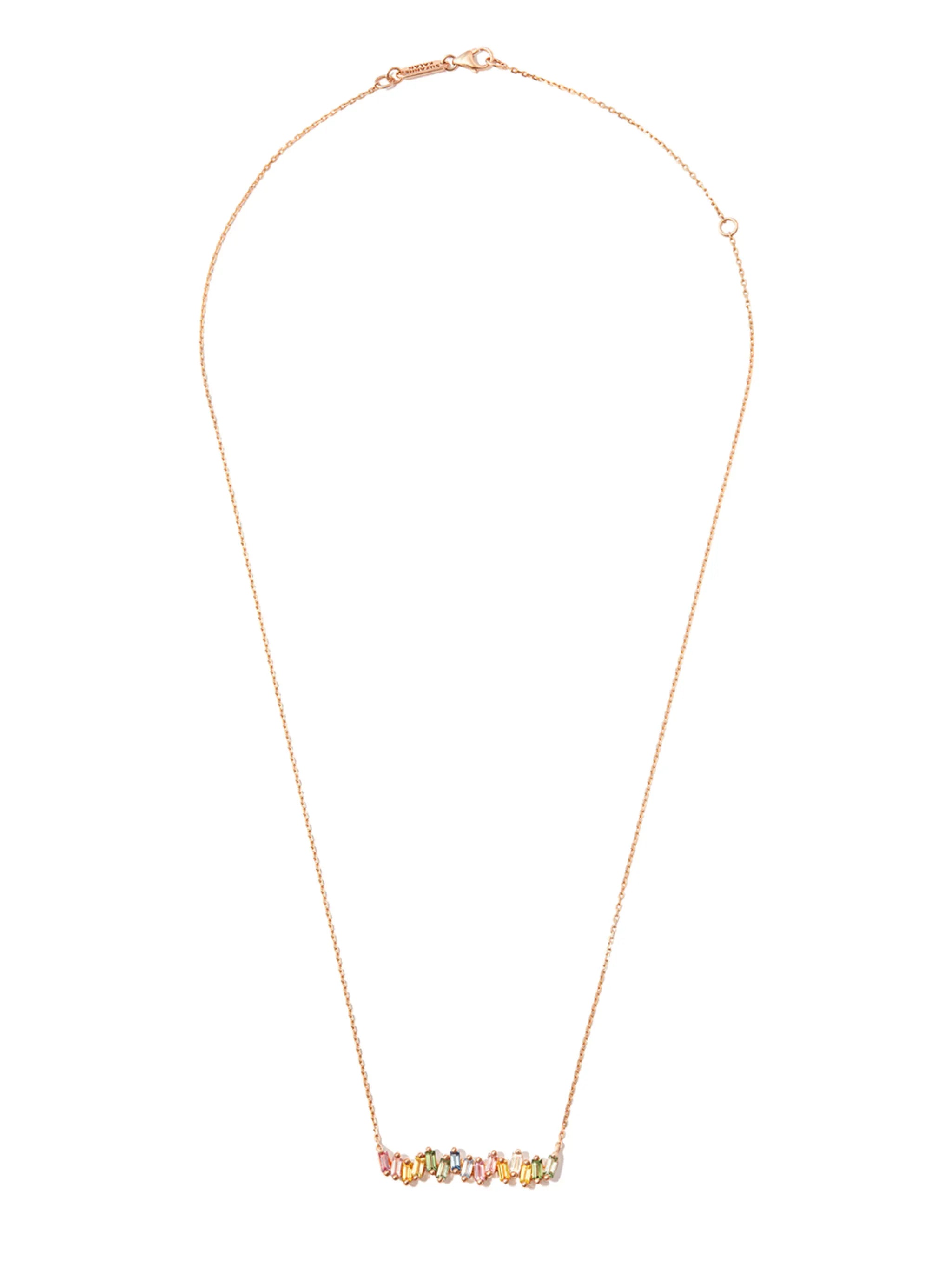 18kt rose gold sapphire and diamond necklace