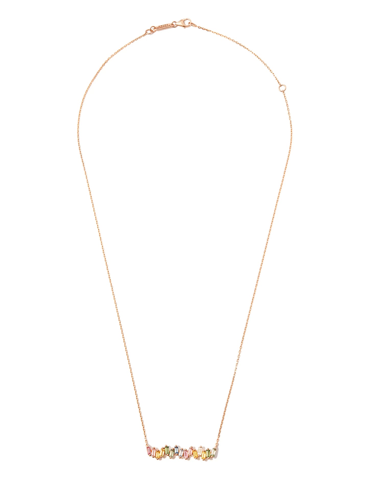 18kt rose gold sapphire and diamond necklace