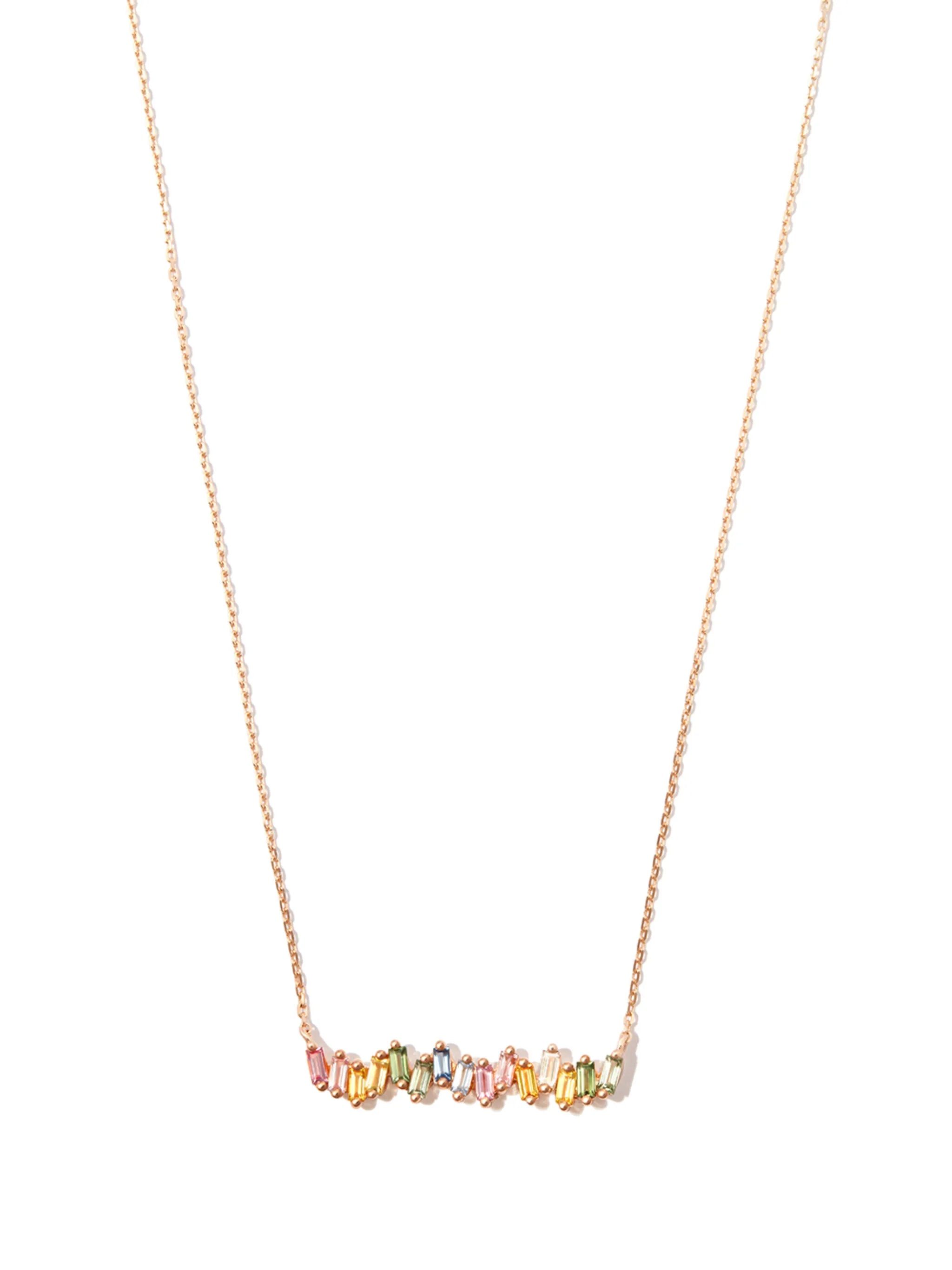 18kt rose gold sapphire and diamond necklace