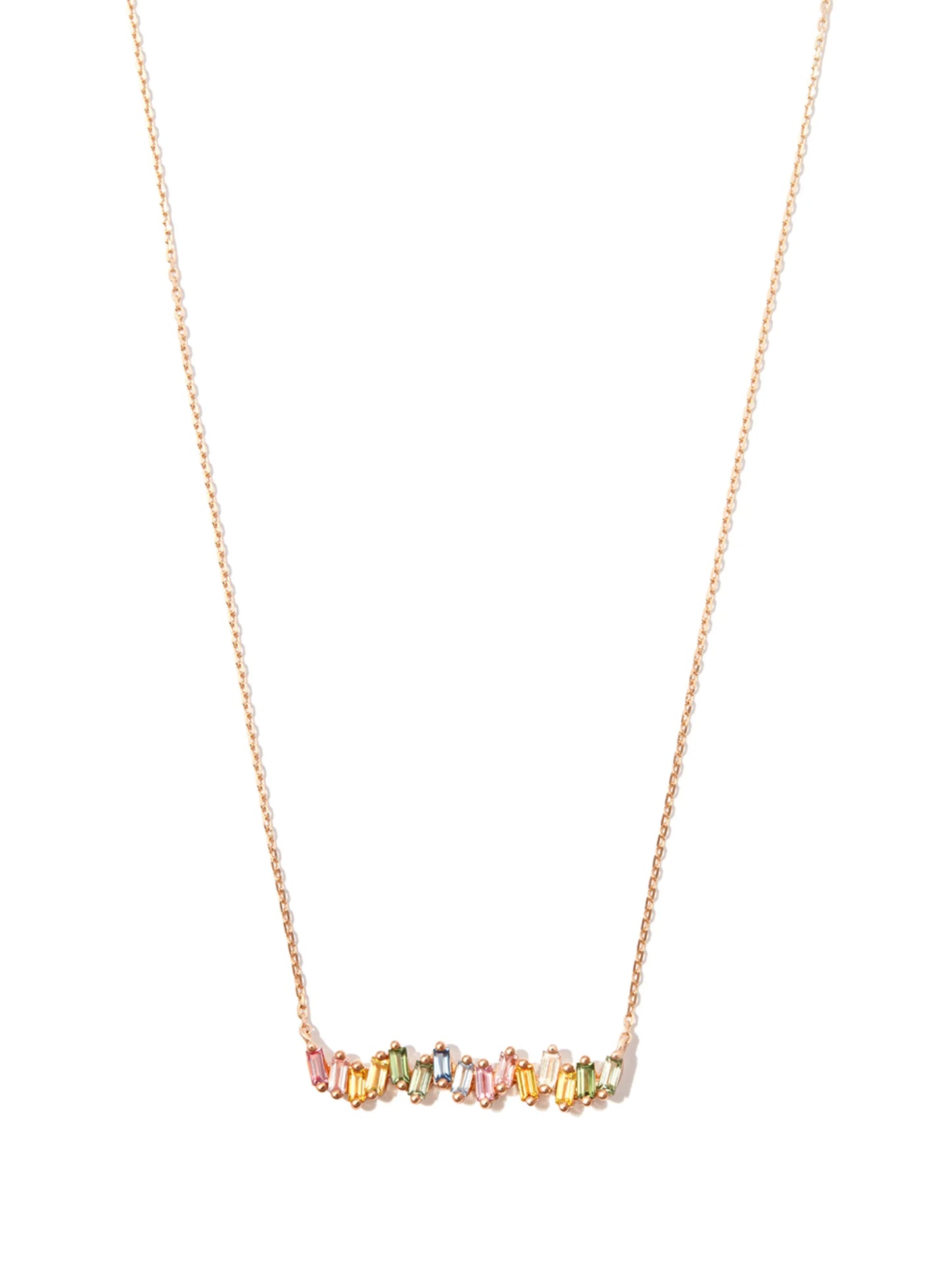 18kt rose gold sapphire and diamond necklace