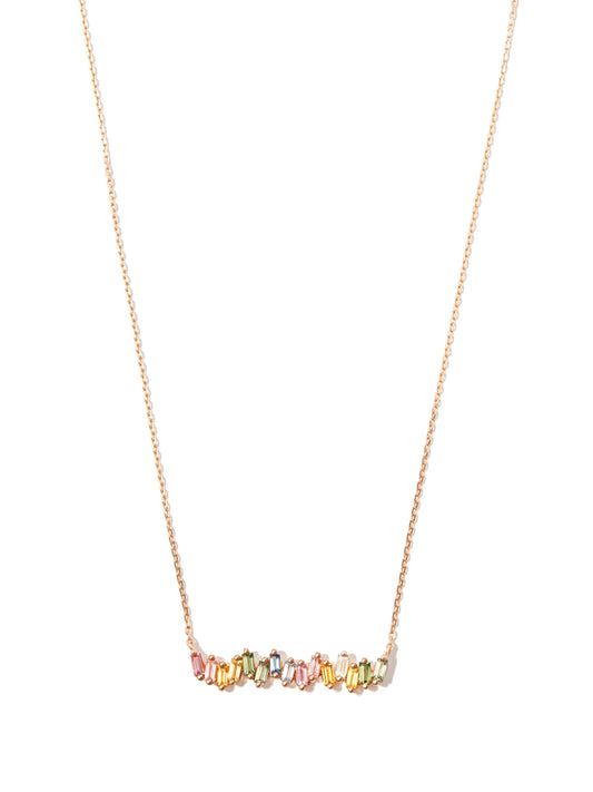 18kt rose gold sapphire and diamond necklace