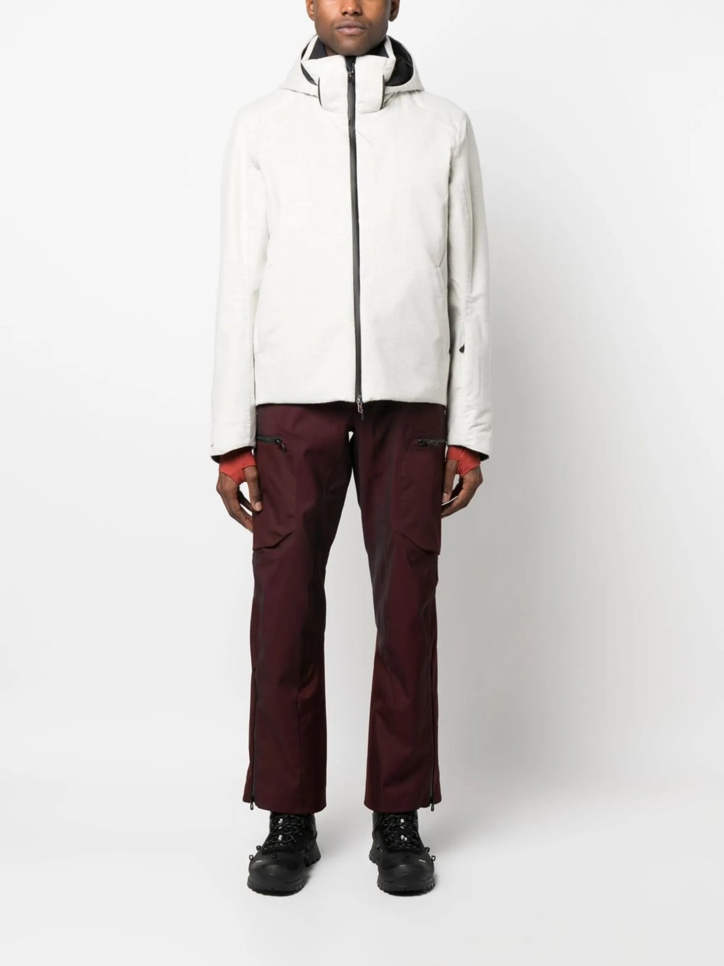 zip-up hooded jacket