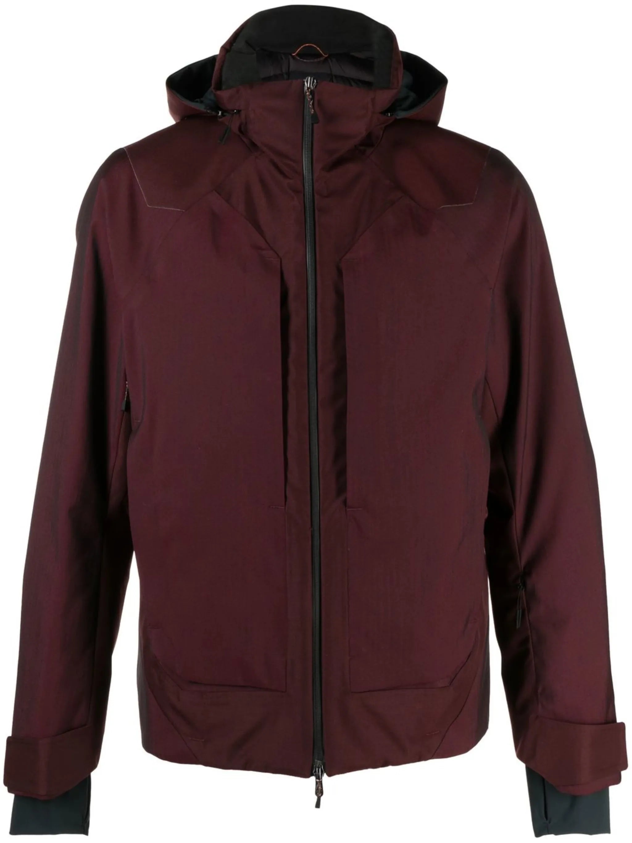 logo-print zip-up hooded jacket