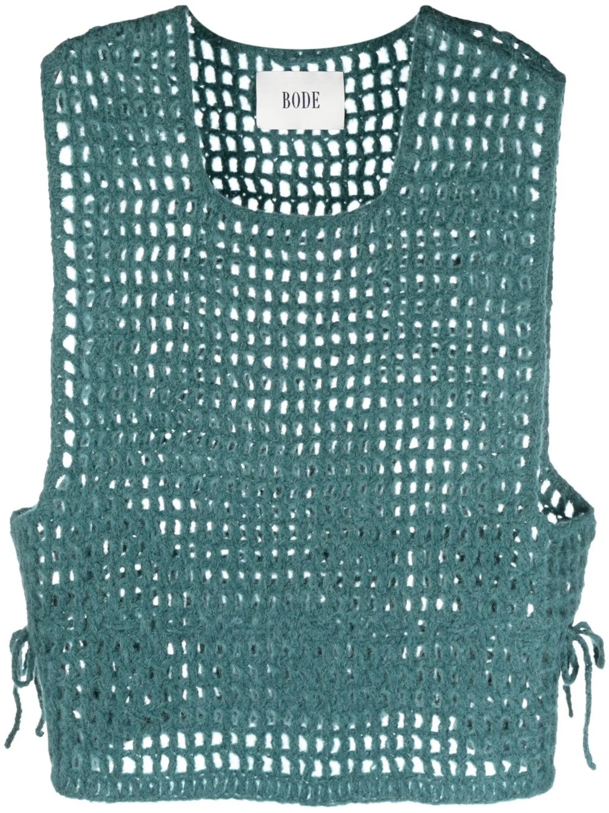 tie-fastening crochet vest