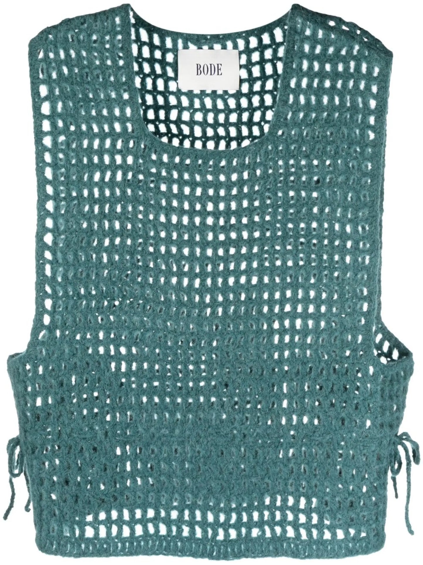 tie-fastening crochet vest