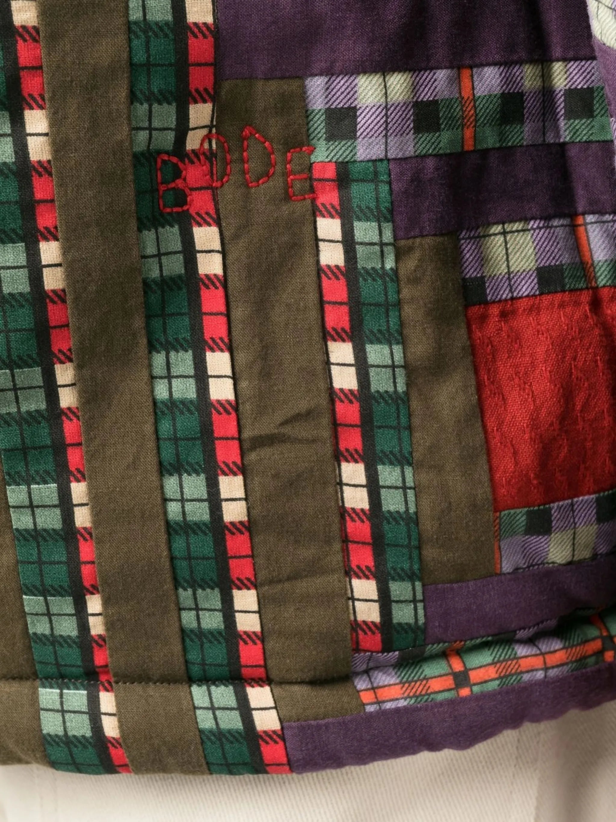 plaid-print quilted jacket