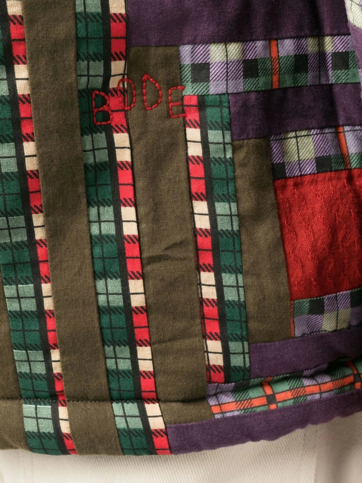 plaid-print quilted jacket