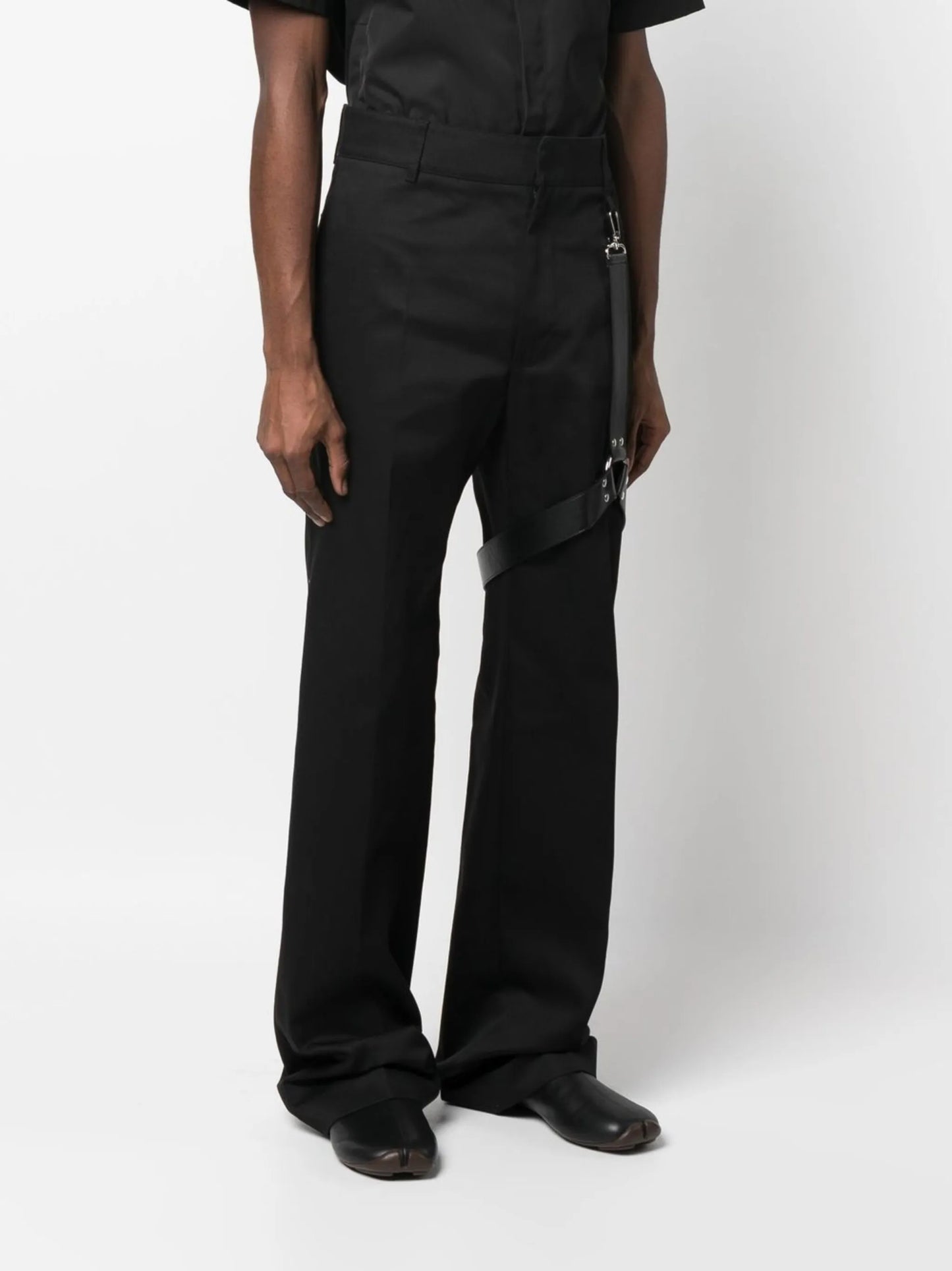 harness-detail trousers