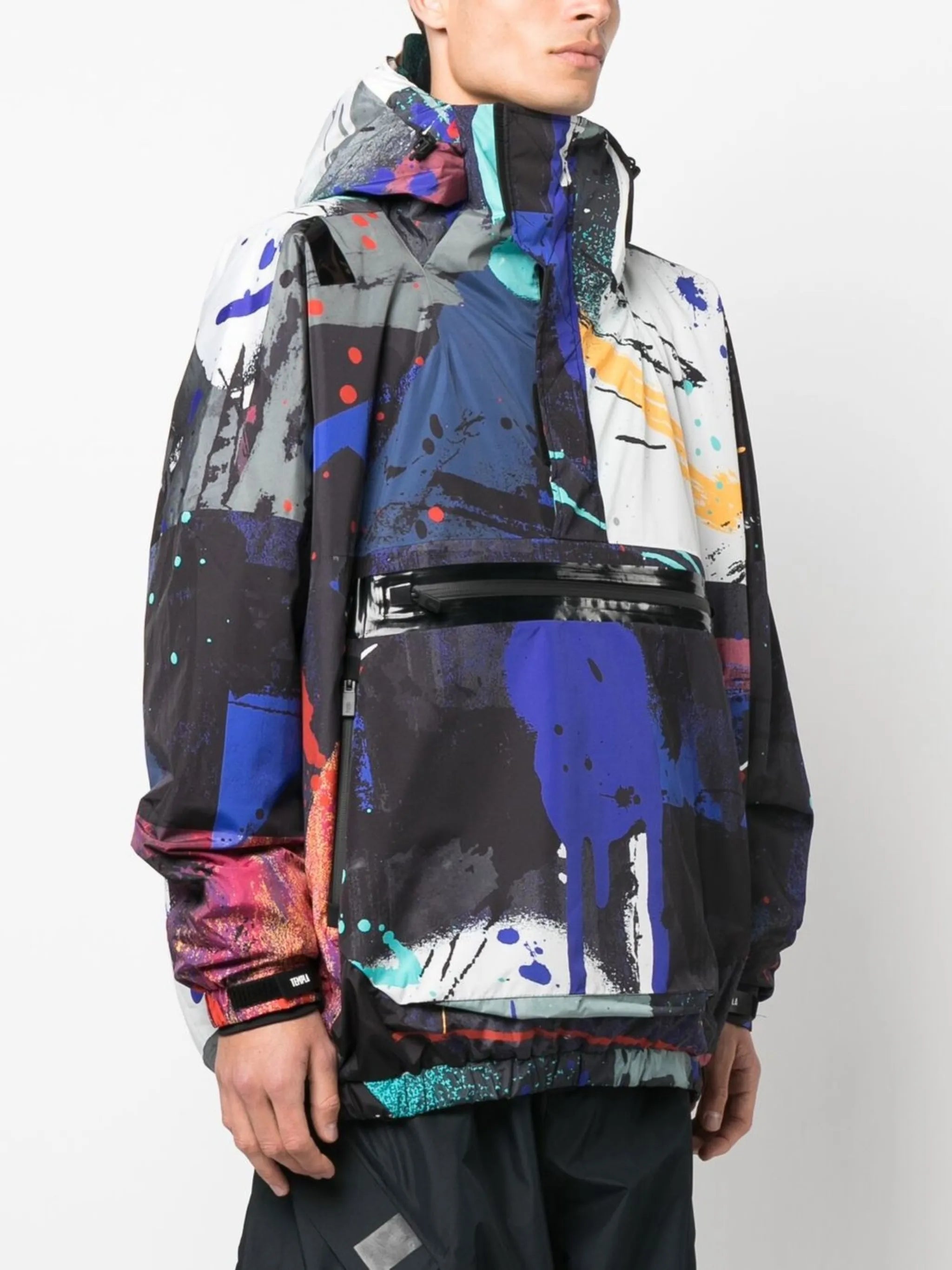 Splatter printed hooded jacket