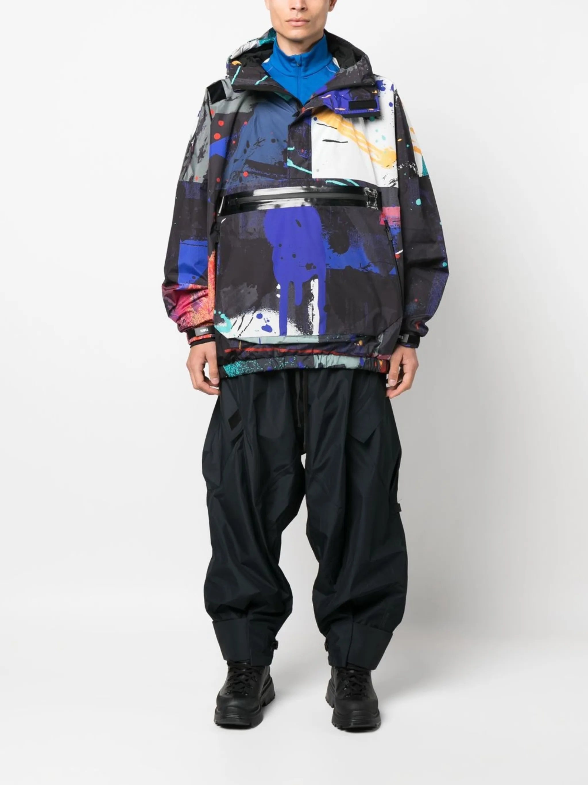Splatter printed hooded jacket