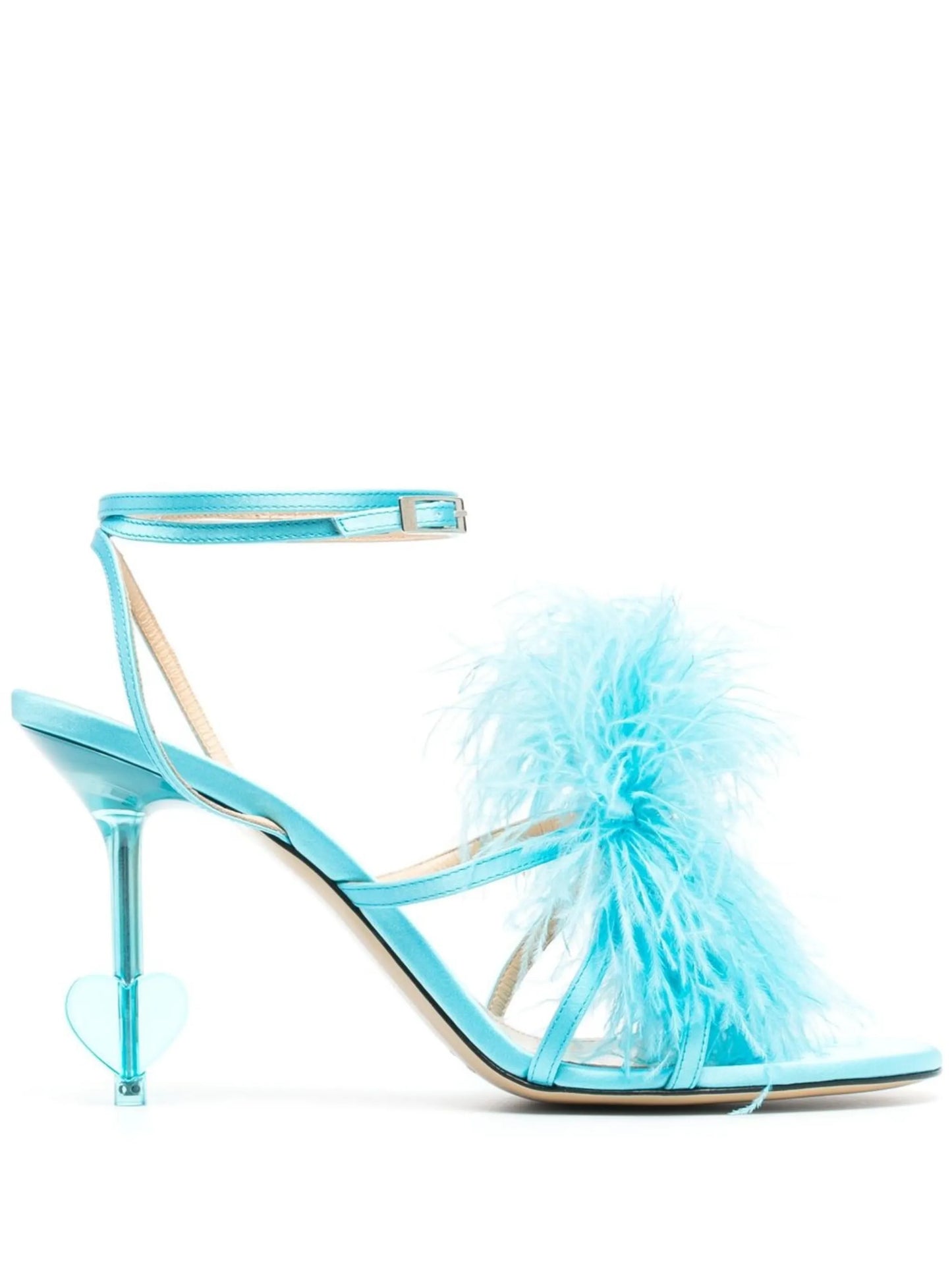 feather-trim 105mm sandals