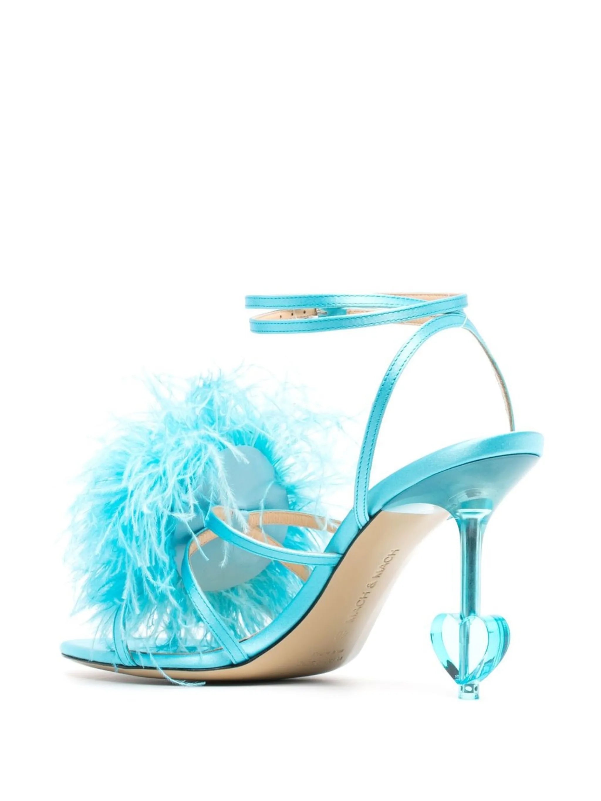 feather-trim 105mm sandals