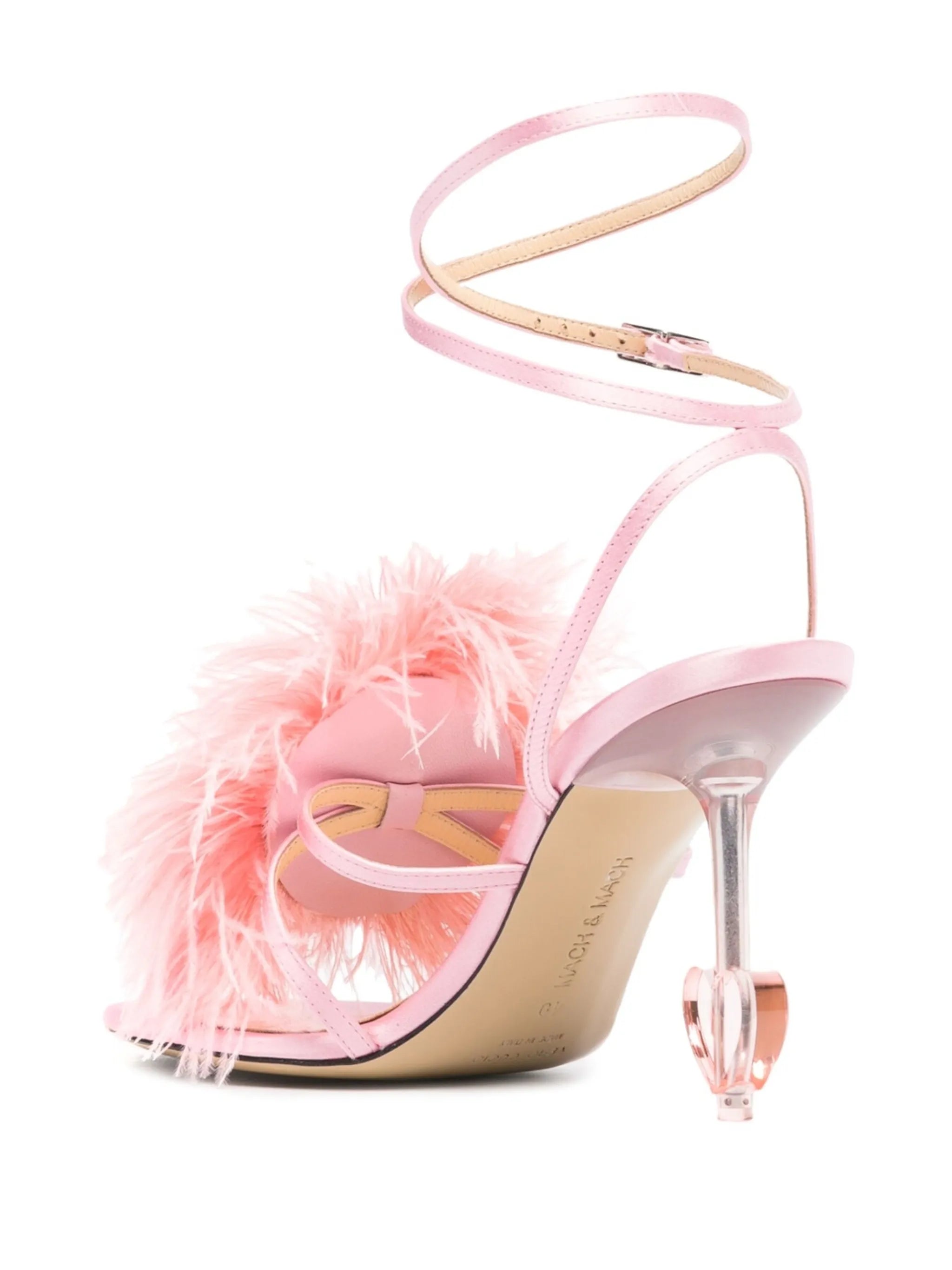 feather-detail 95mm sandals